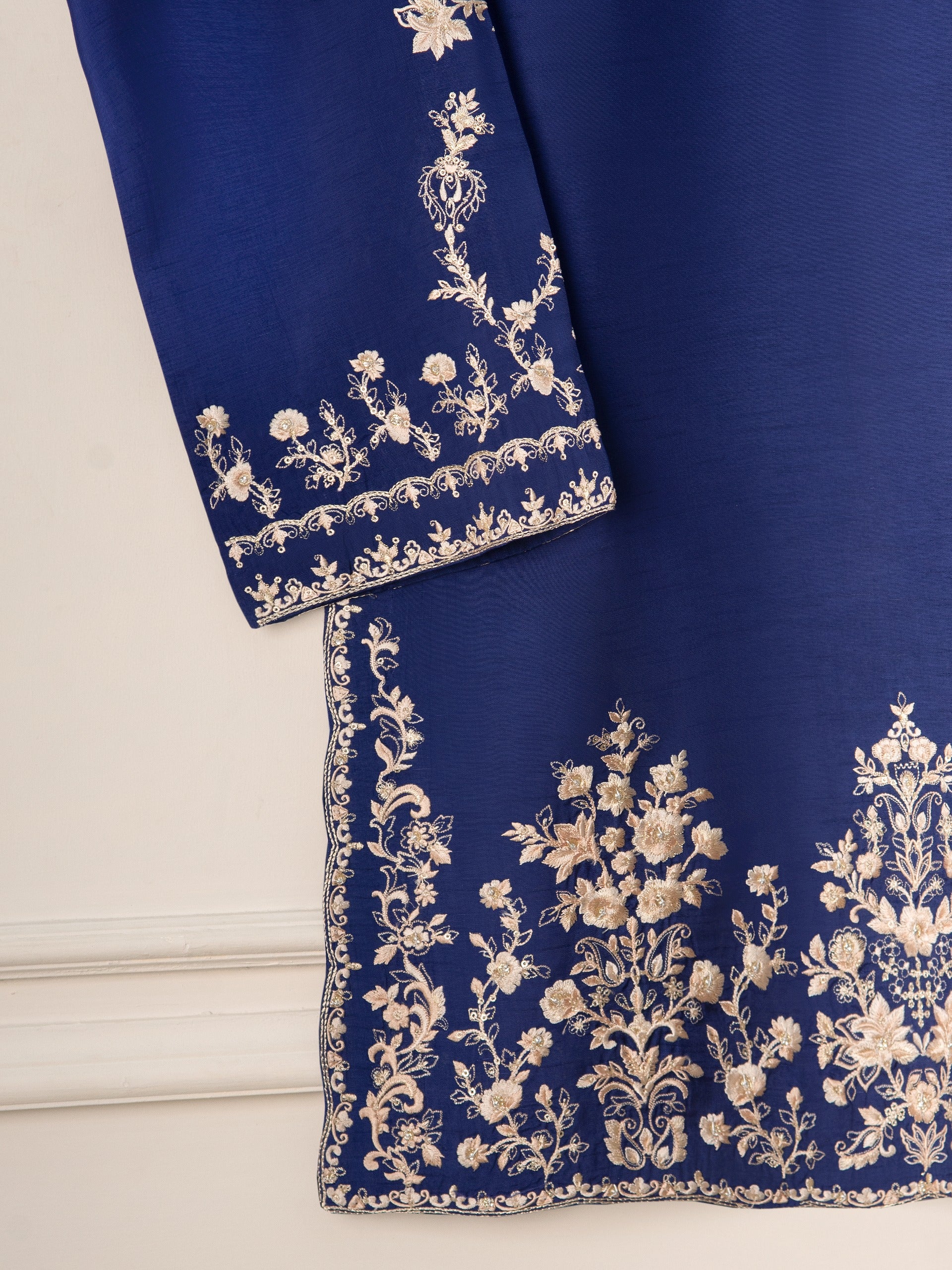 2 Piece- Pure Korean Silk Embroidered Suit S110955 - Image 3