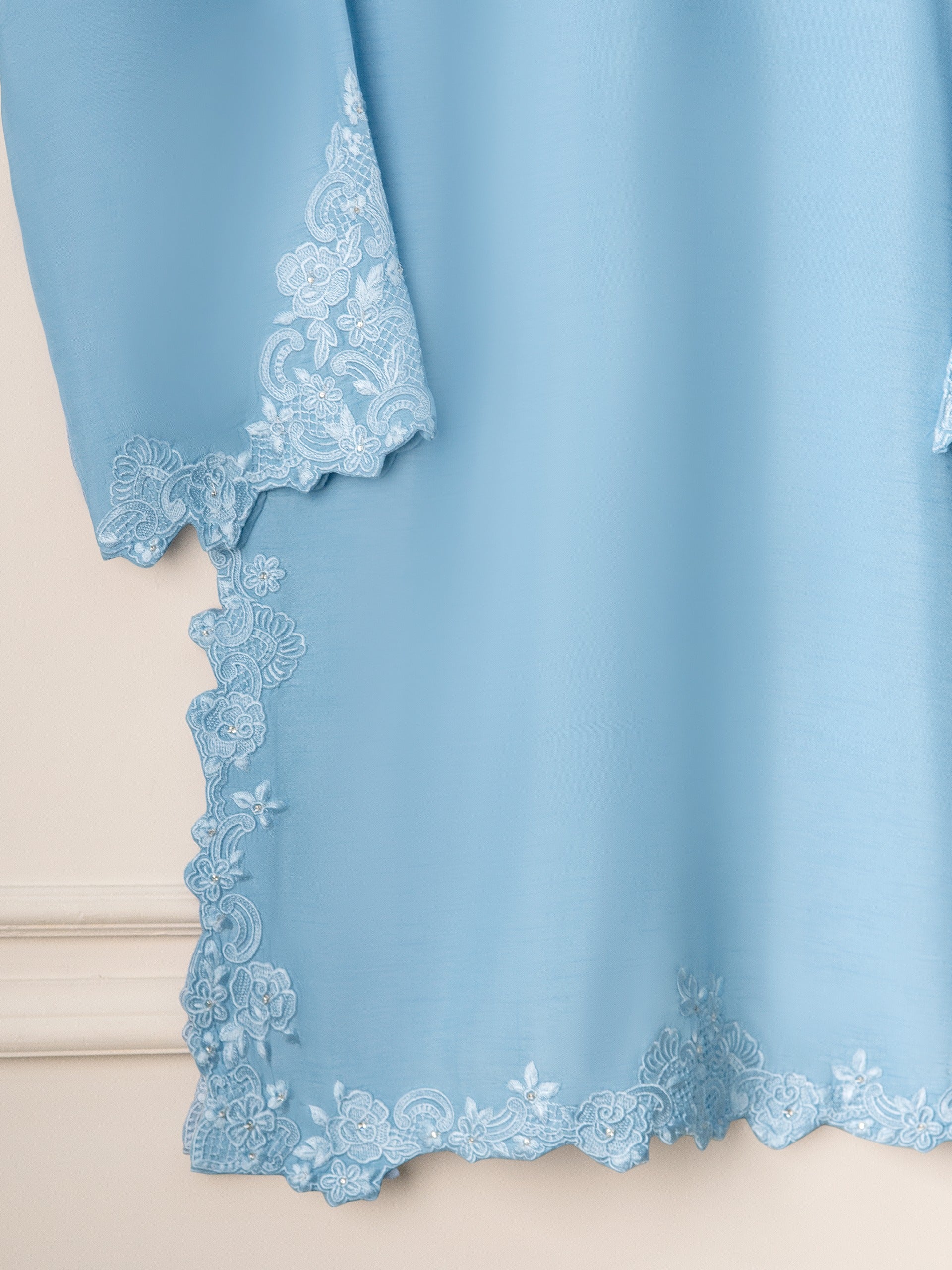 2 Piece- Pure Korean Silk Embroidered Suit S110961 - Image 3