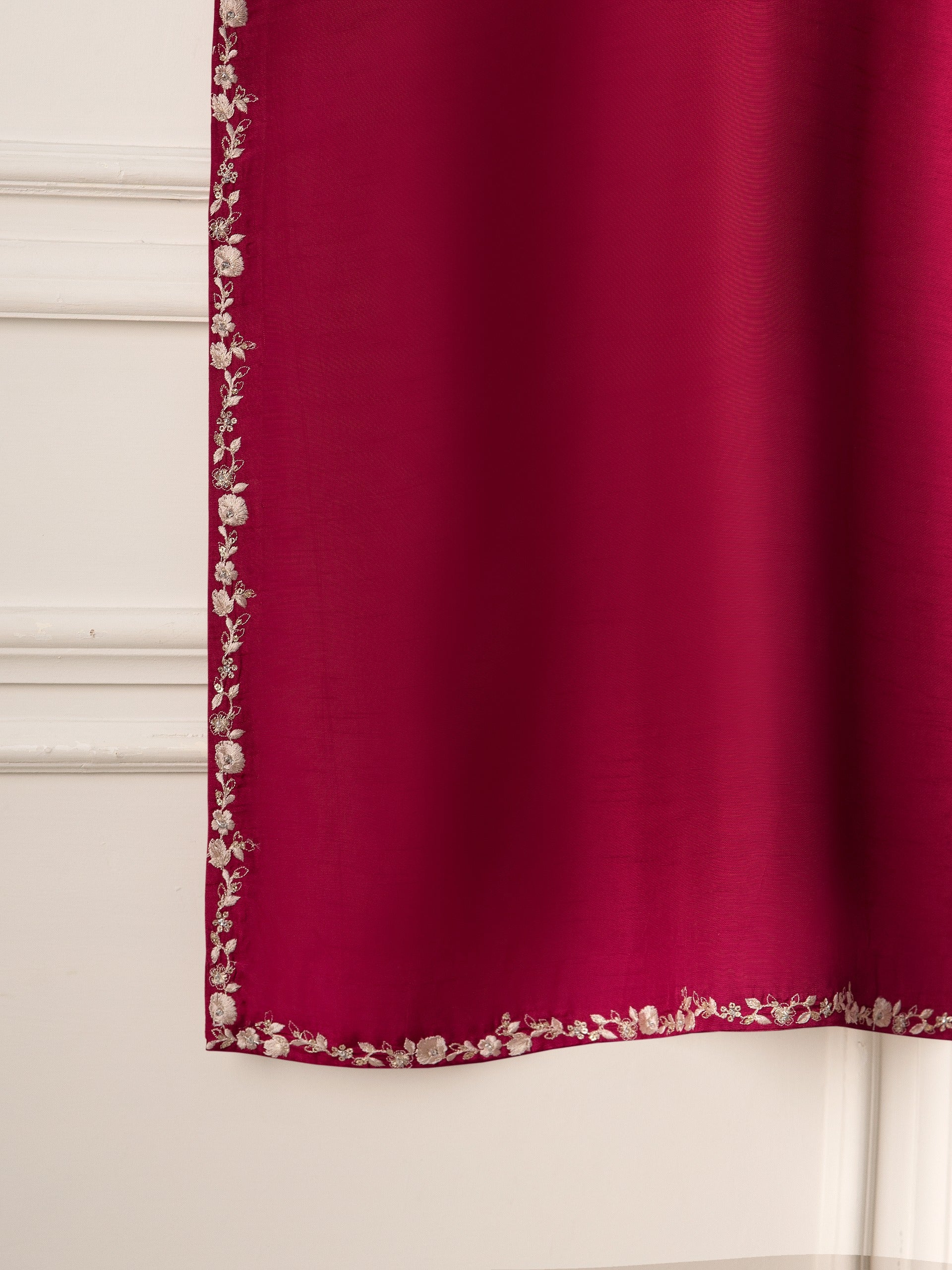 2 Piece- Pure Korean Silk Embroidered Suit S110981 - Image 3