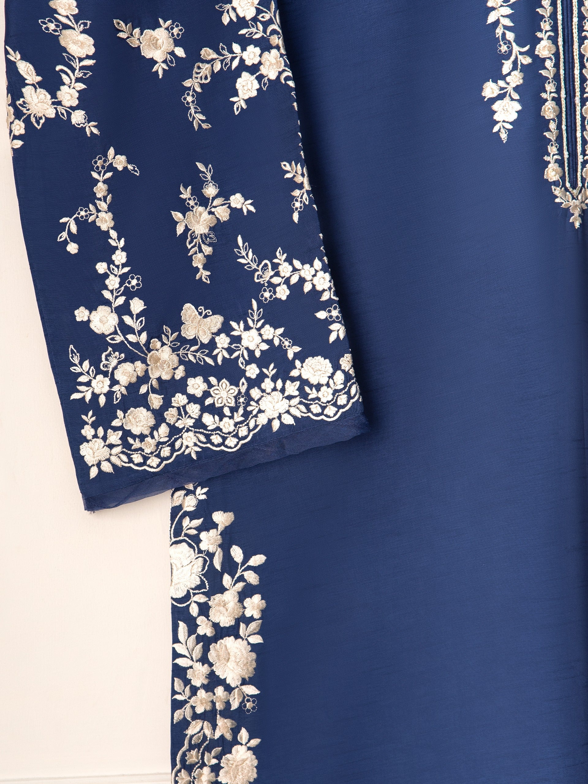 2 Piece- Pure Korean Silk Embroidered Suit S111004 - Image 3