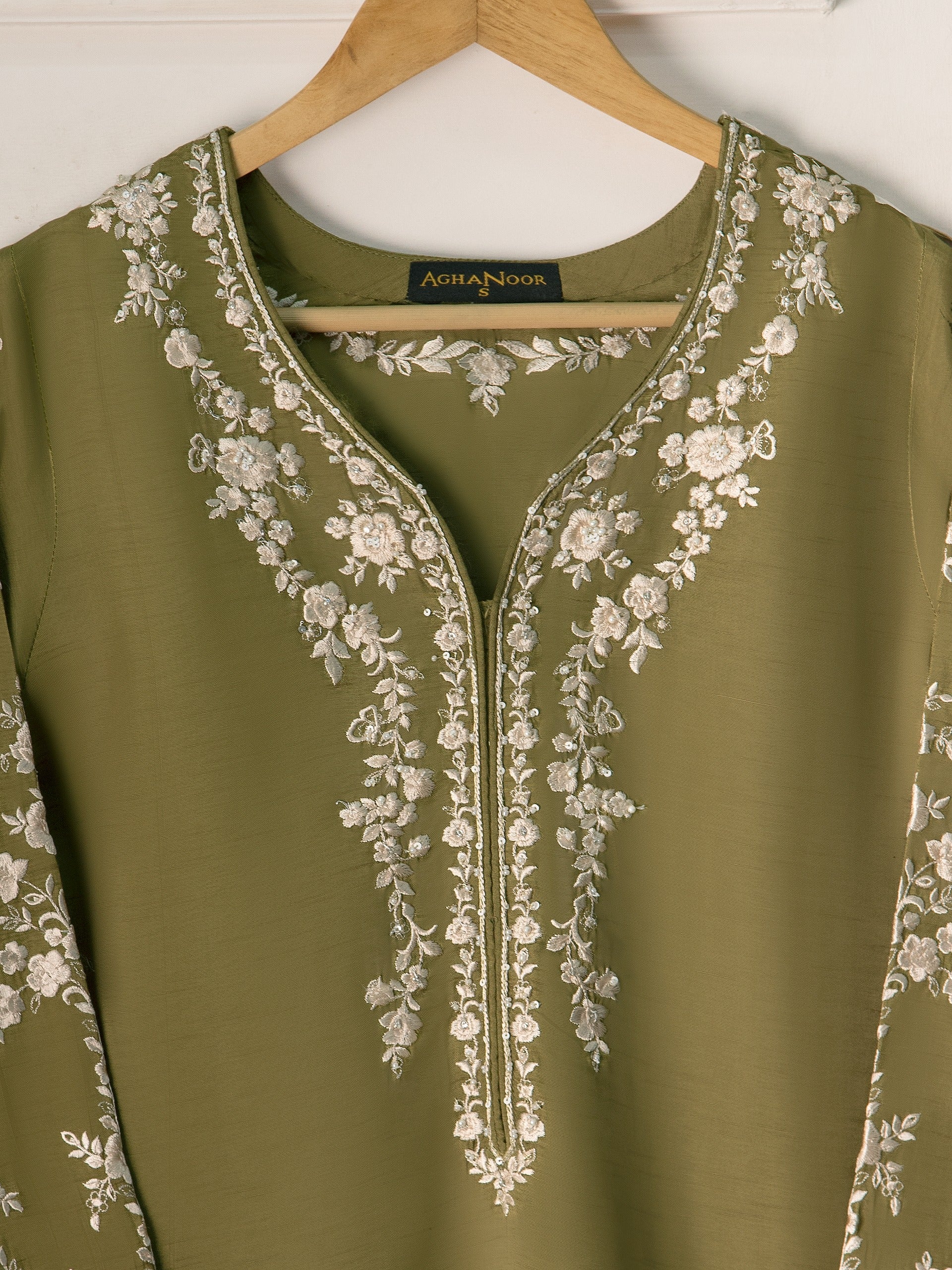 2 Piece- Pure Korean Silk Embroidered Suit S111006 - Image 2