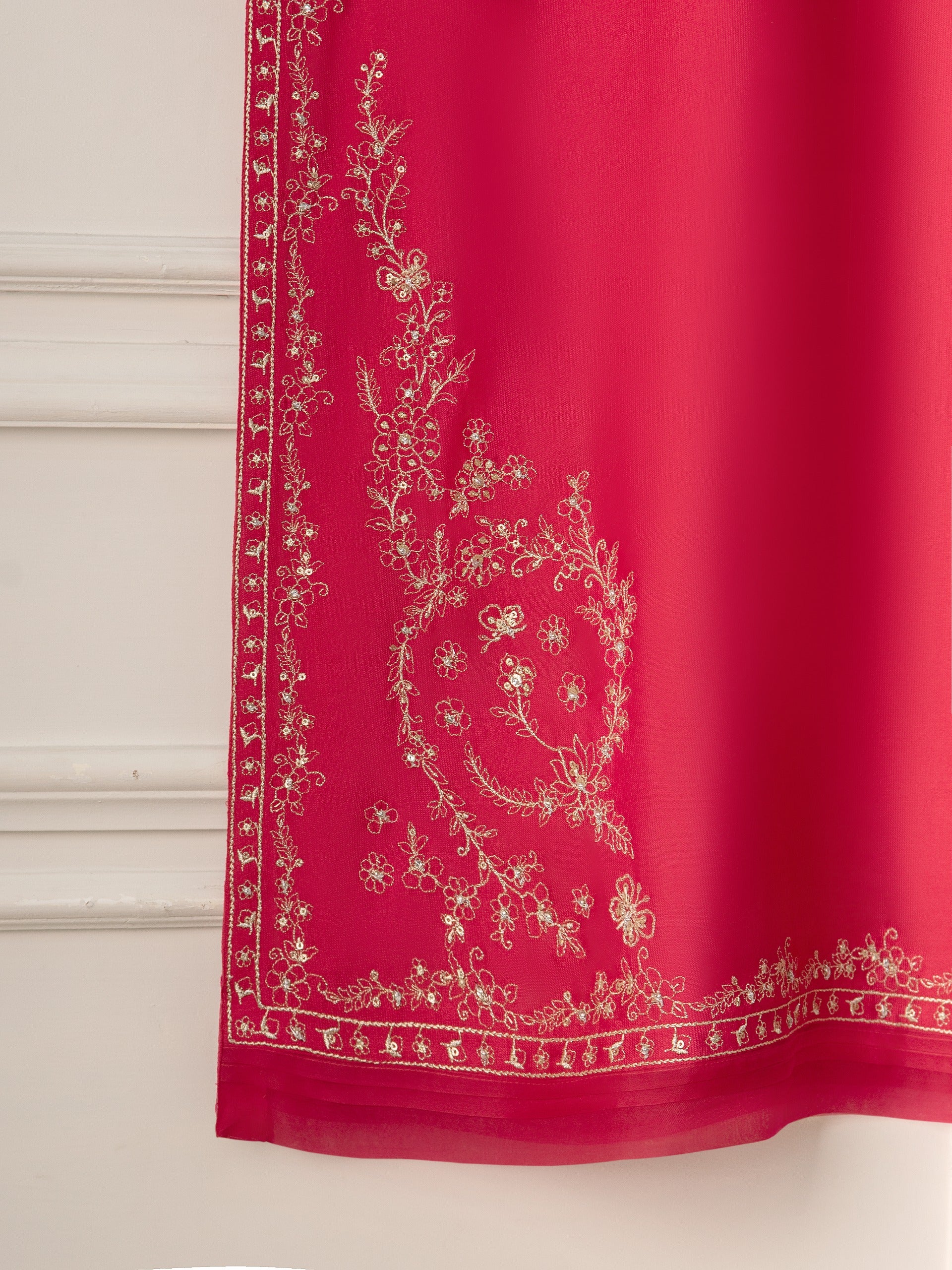2 Piece- Pure Silk Net Embroidered Suit S111127 - Image 4