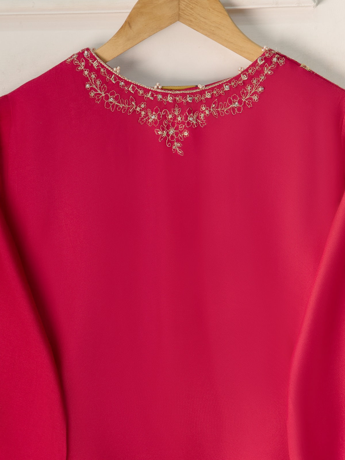 2 Piece- Pure Silk Net Embroidered Suit S111127 - Image 6
