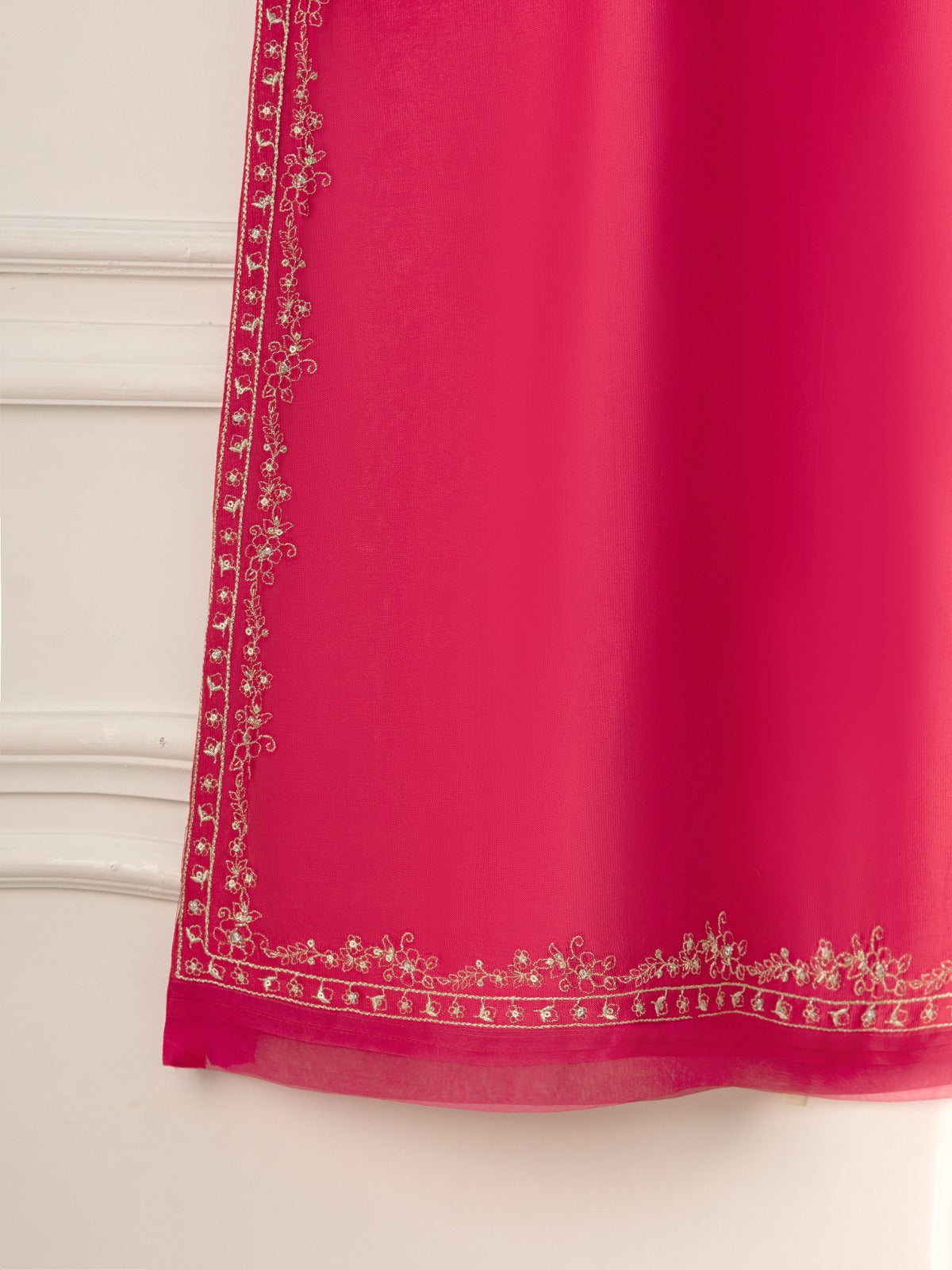 2 Piece- Pure Silk Net Embroidered Suit S111127 - Image 7