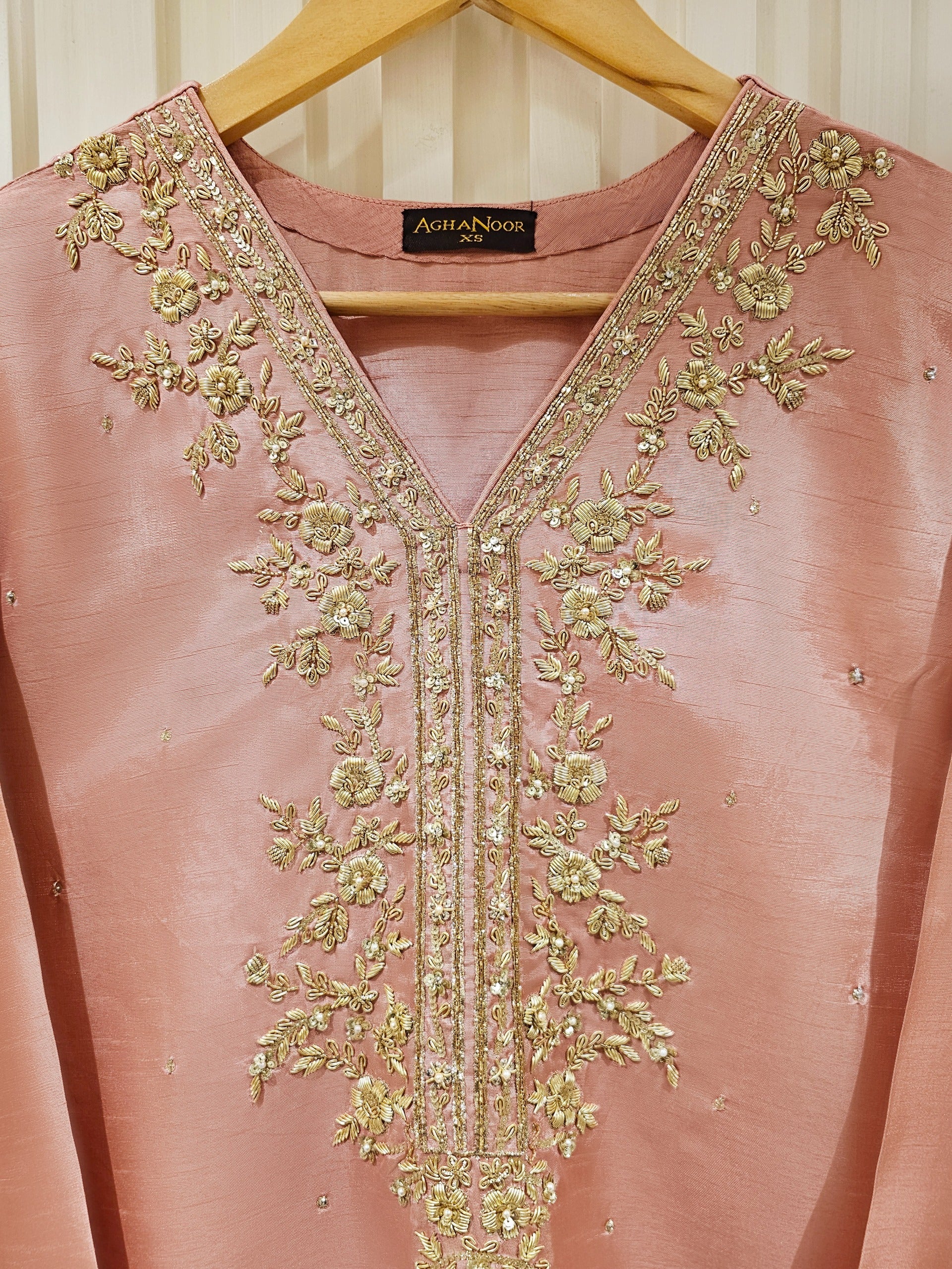 2 Piece- Pure Korean Silk Embroidered Suit S111349 - Image 2