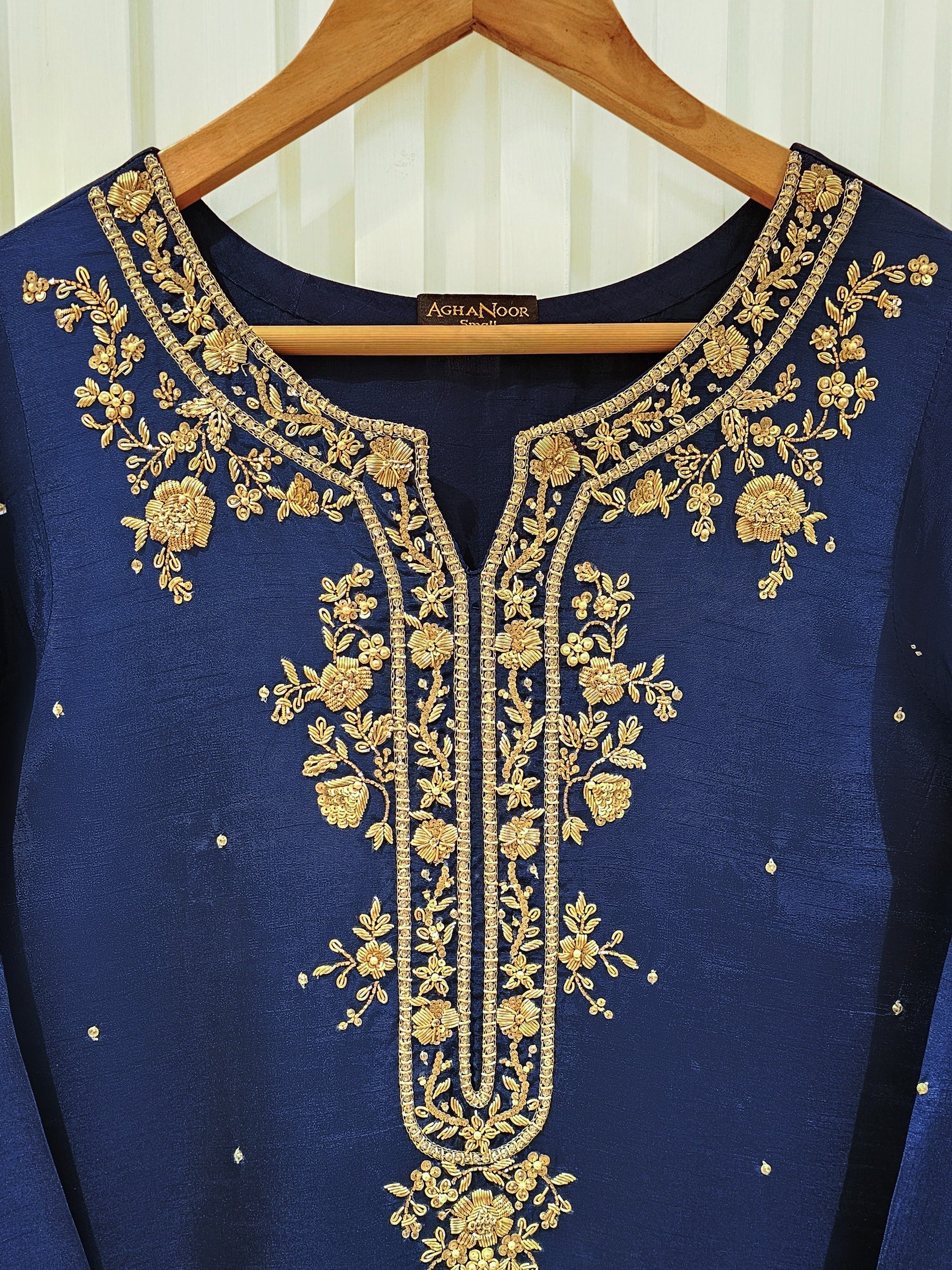 2 Piece- Pure Korean Silk Embroidered Suit S111406 - Image 2