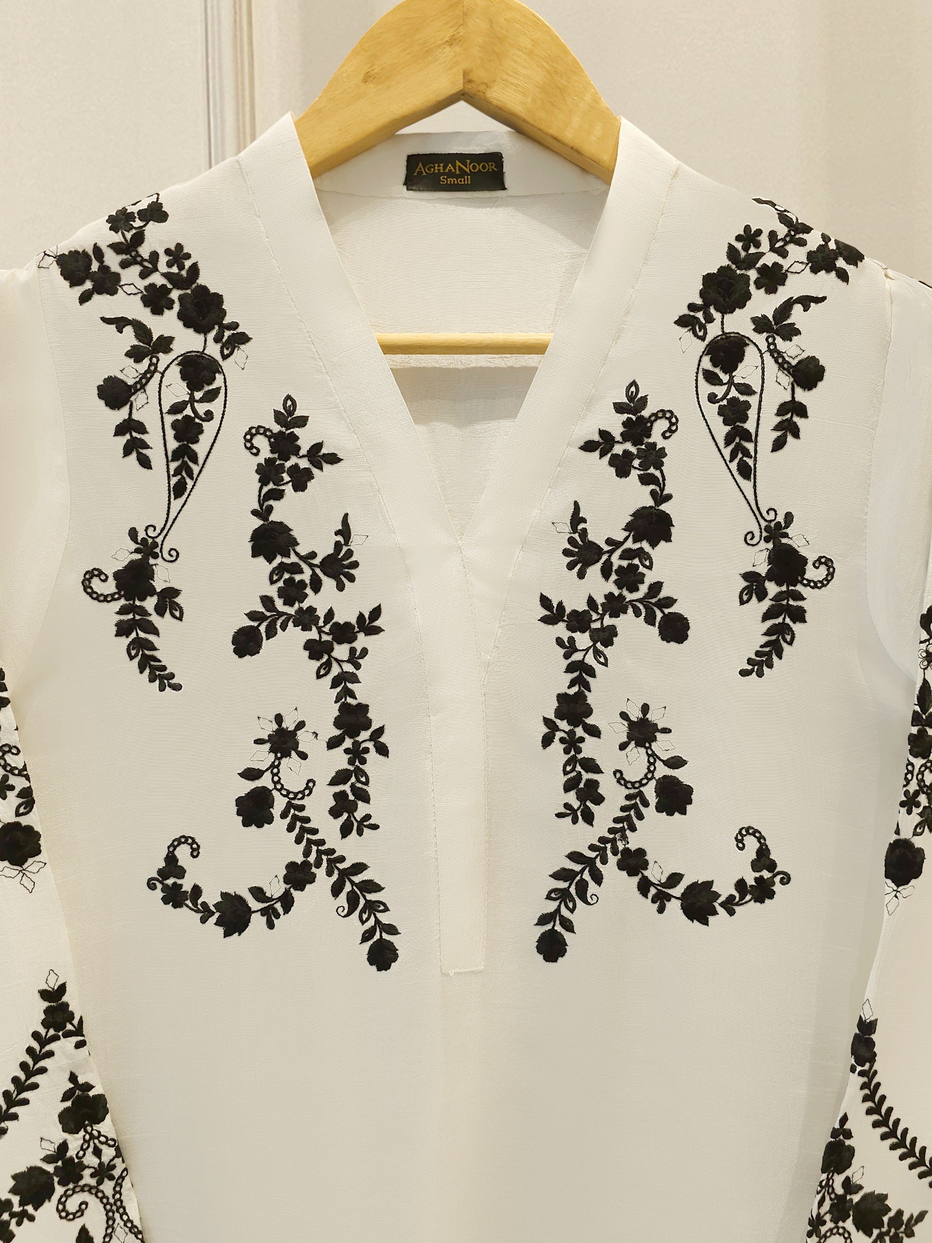 2 Piece- Pure Korean Silk Embroidered Suit S112024 - Image 2