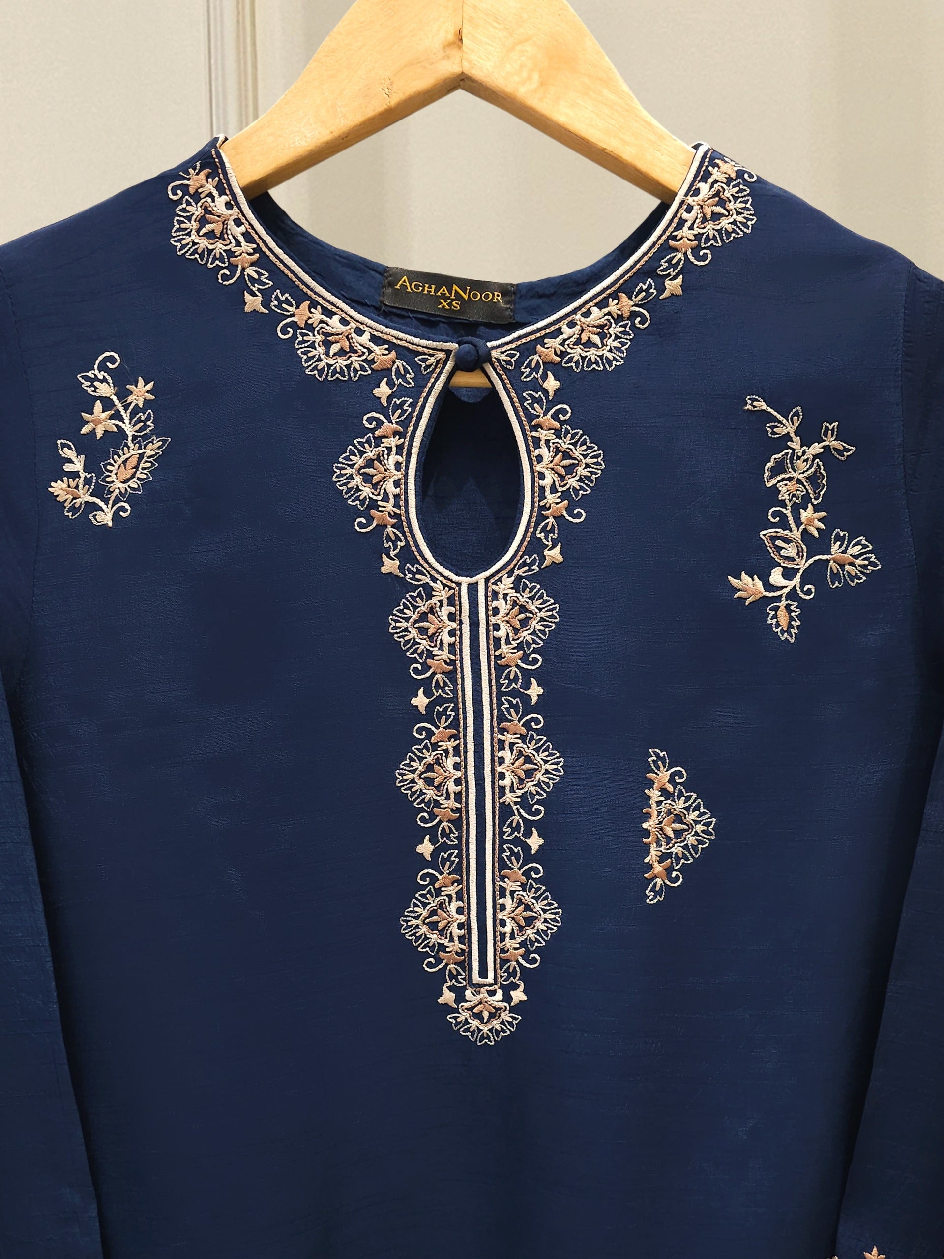 2 Piece- Pure Korean Silk Embroidered Suit S112847 - Image 2