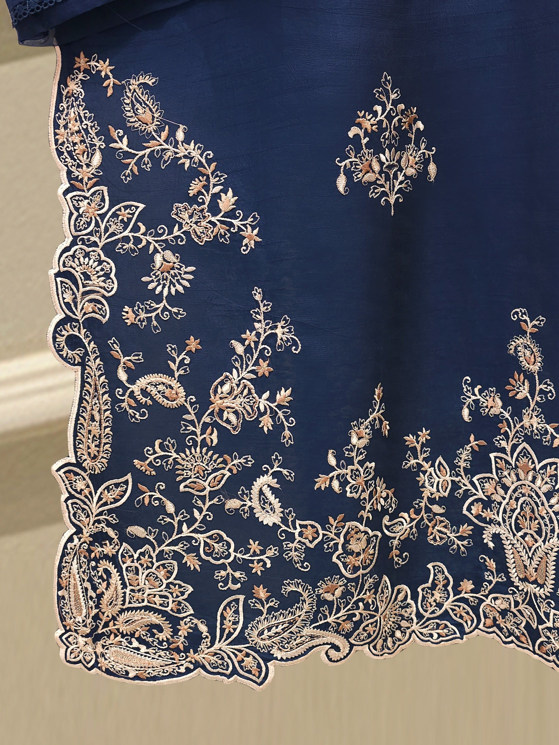 2 Piece- Pure Korean Silk Embroidered Suit S112847 - Image 4