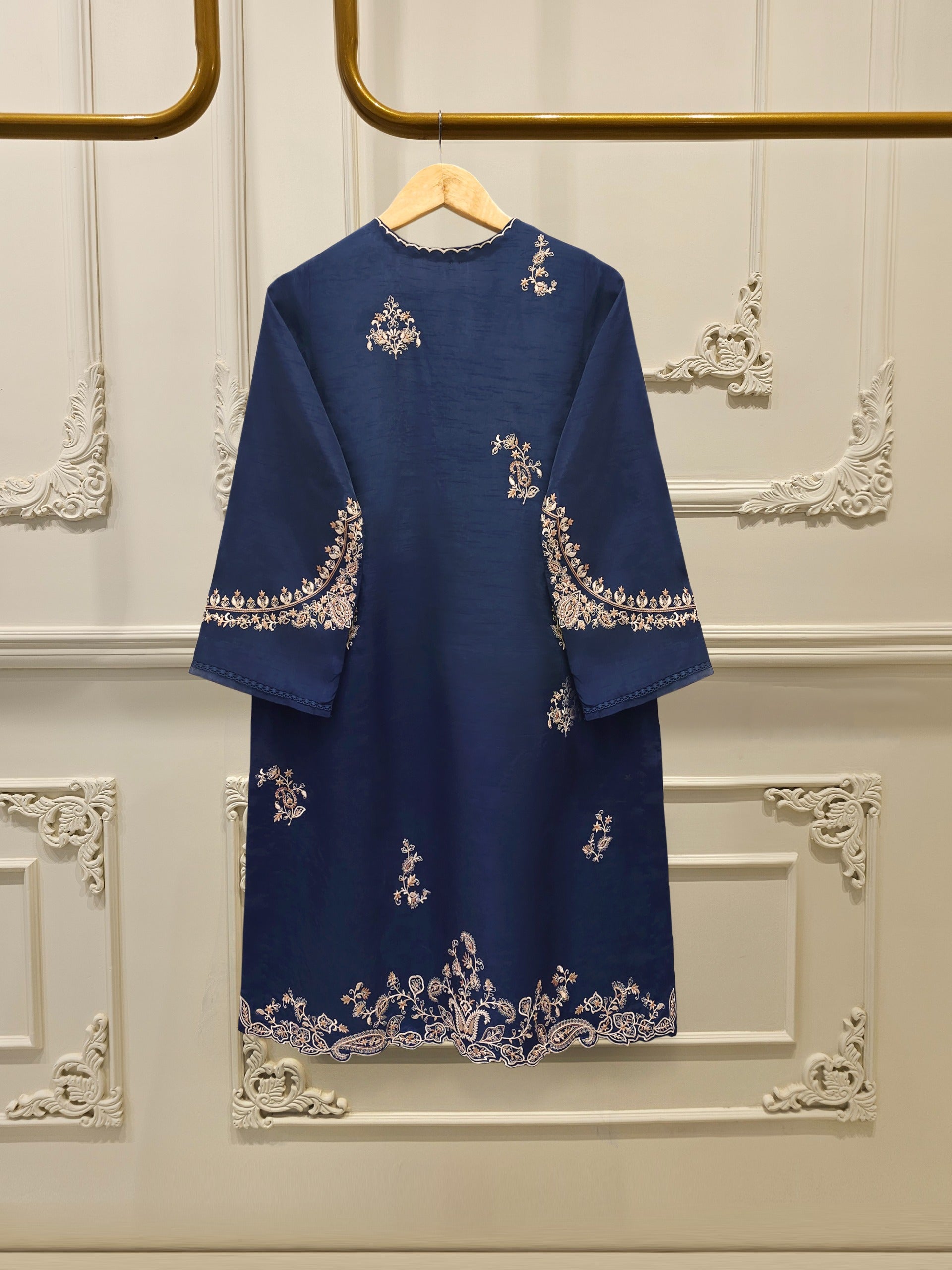 2 Piece- Pure Korean Silk Embroidered Suit S112847 - Image 5