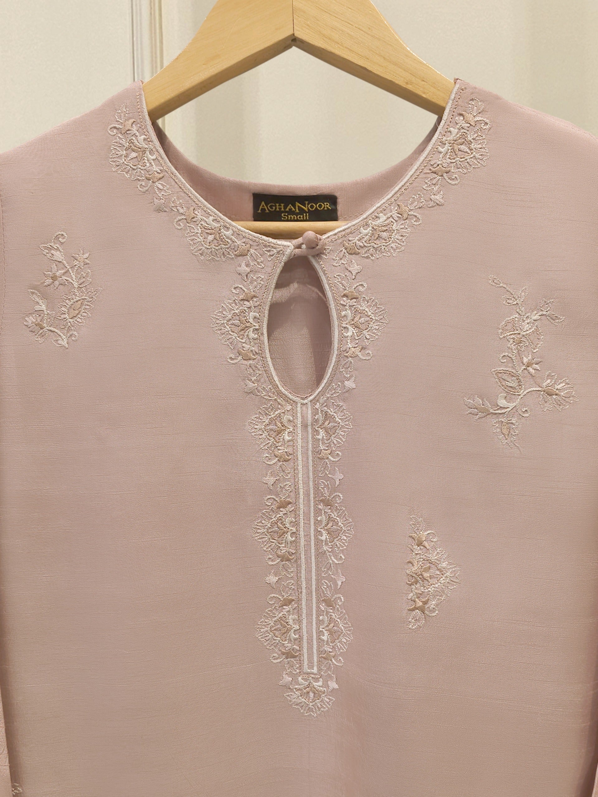 2 Piece- Pure Korean Silk Embroidered Suit S112848 - Image 2