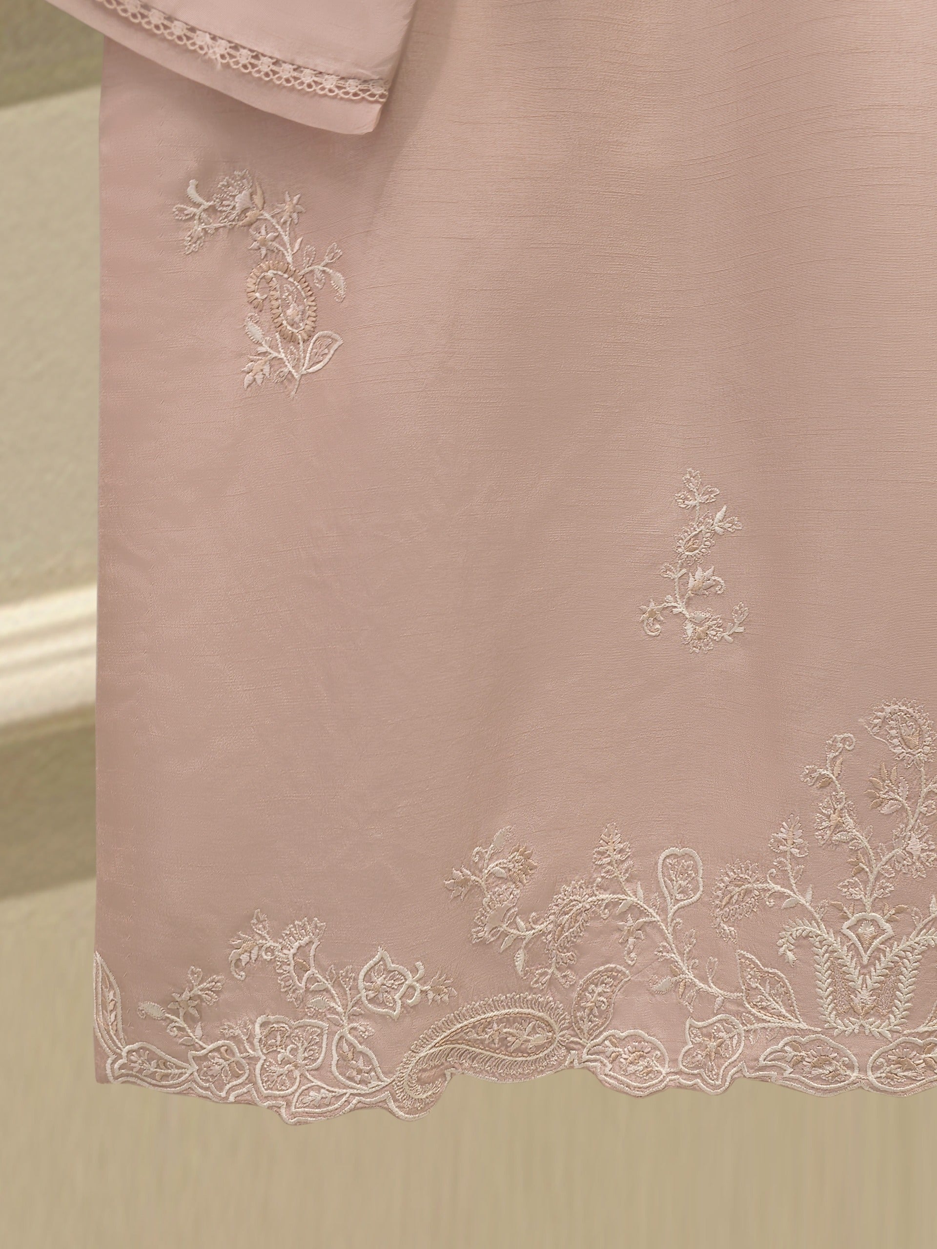 2 Piece- Pure Korean Silk Embroidered Suit S112848 - Image 4