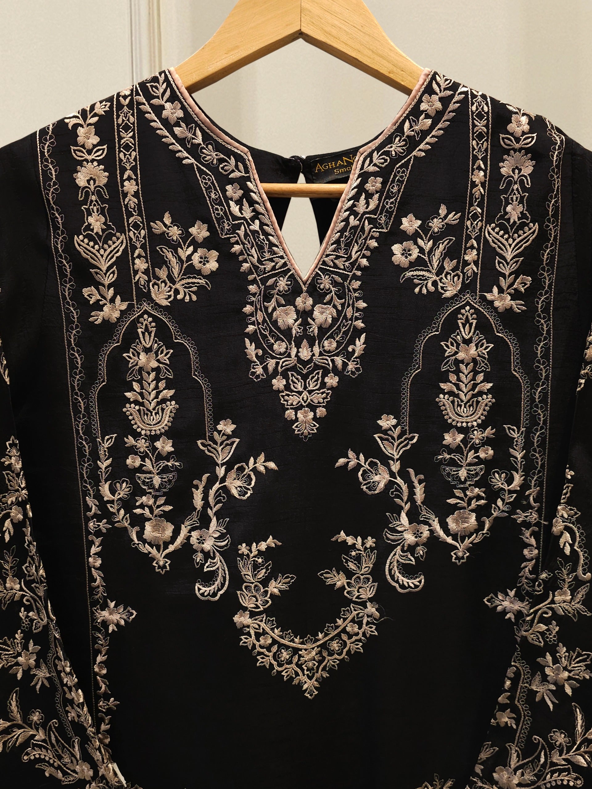 2 Piece- Pure Korean Silk Embroidered Suit S112851 - Image 2
