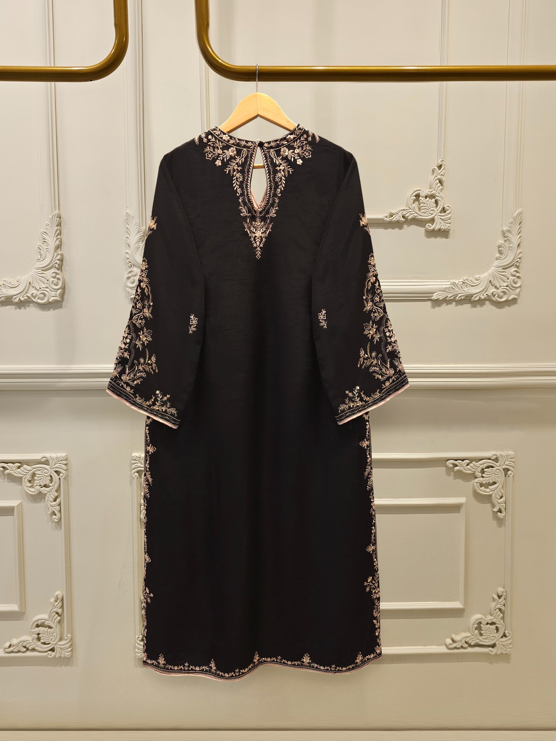 2 Piece- Pure Korean Silk Embroidered Suit S112851 - Image 5