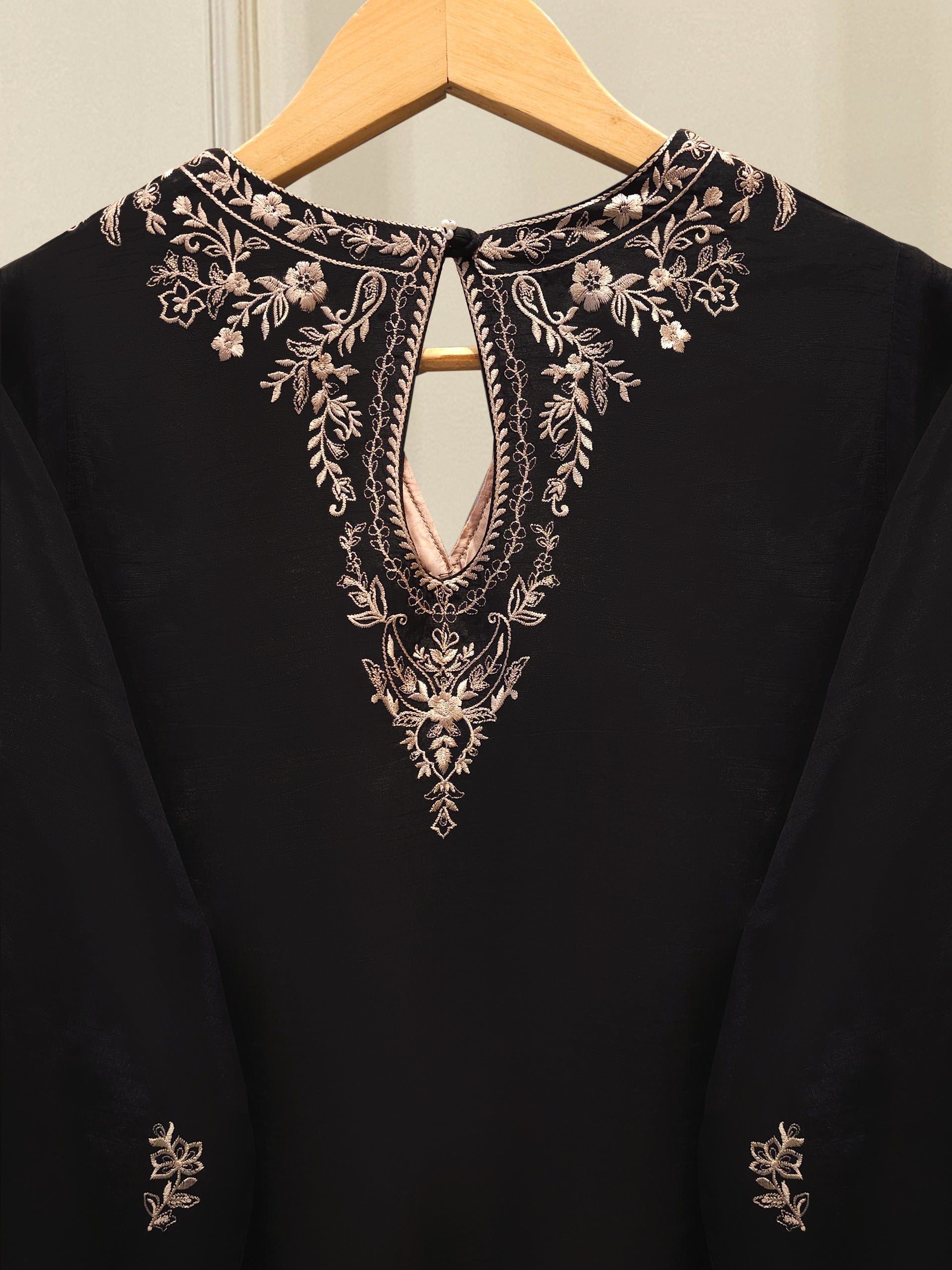 2 Piece- Pure Korean Silk Embroidered Suit S112851 - Image 6