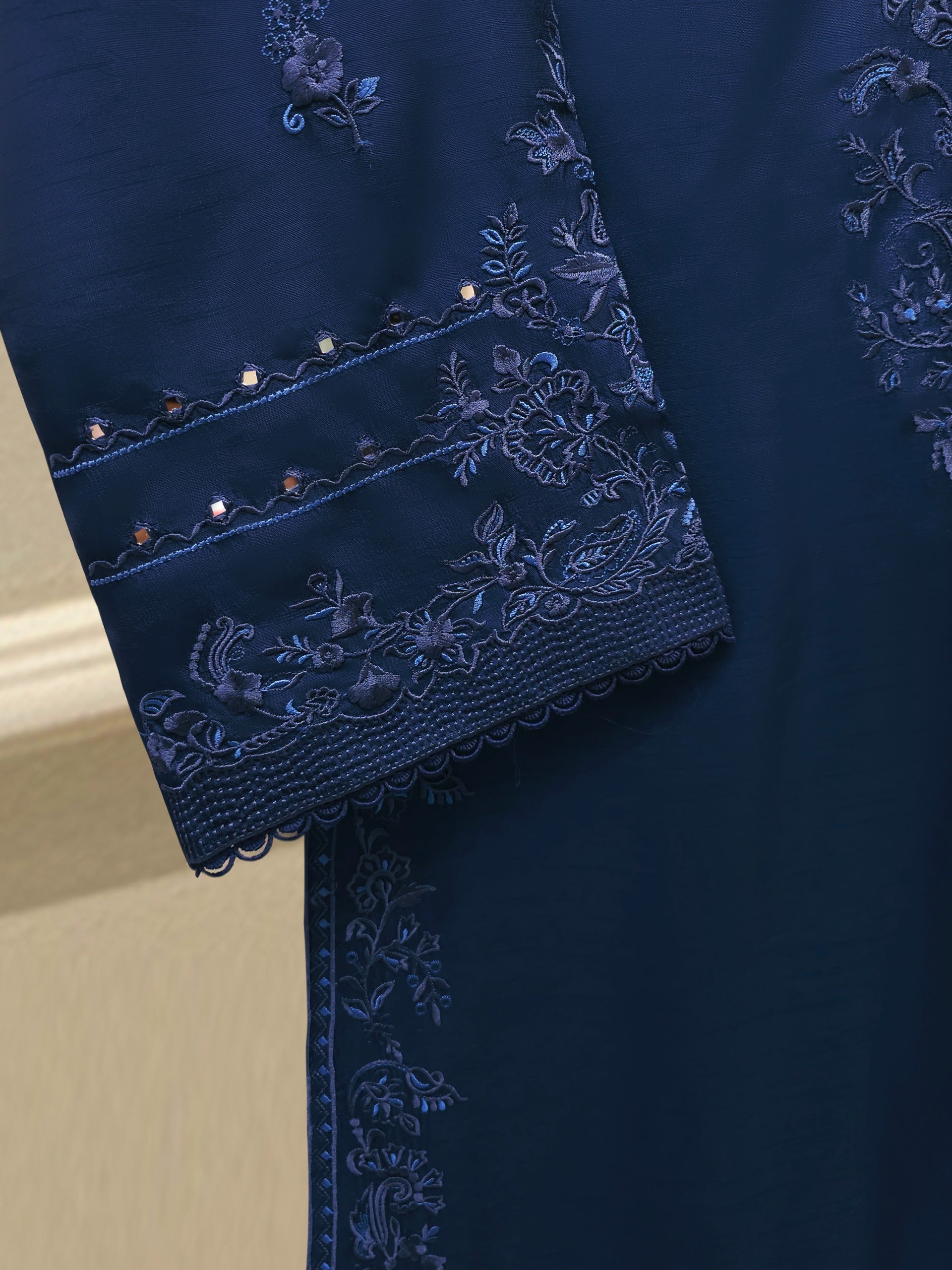 2 Piece- Pure Korean Silk Embroidered Suit S112913 - Image 3