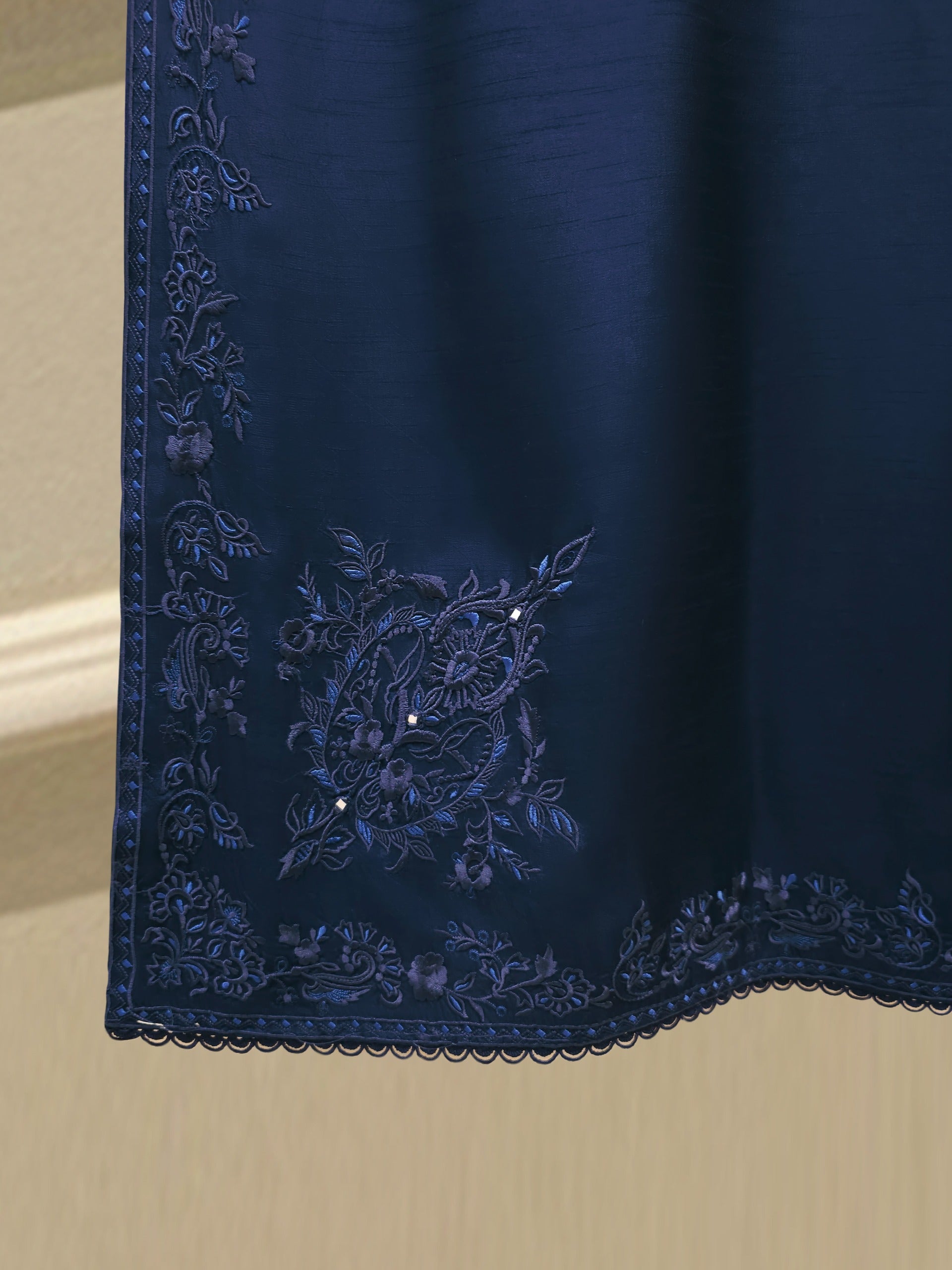 2 Piece- Pure Korean Silk Embroidered Suit S112913 - Image 4
