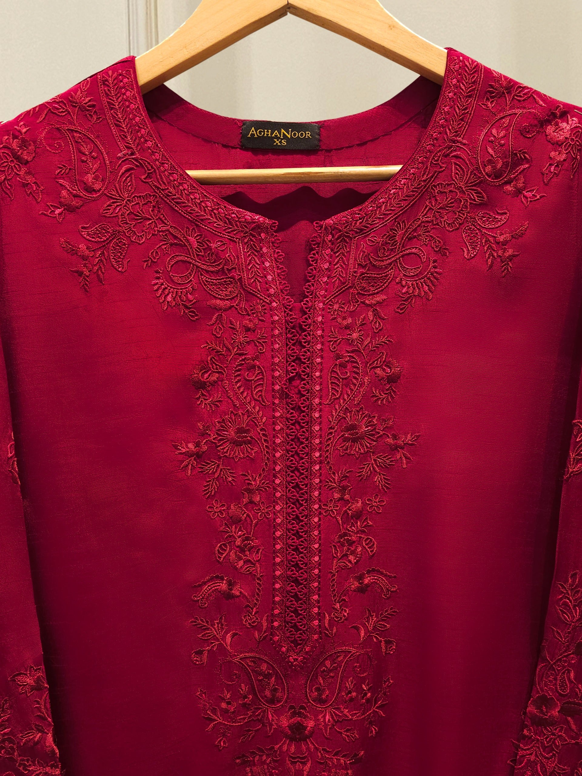 2 Piece- Pure Korean Silk Embroidered Suit S112914 - Image 2