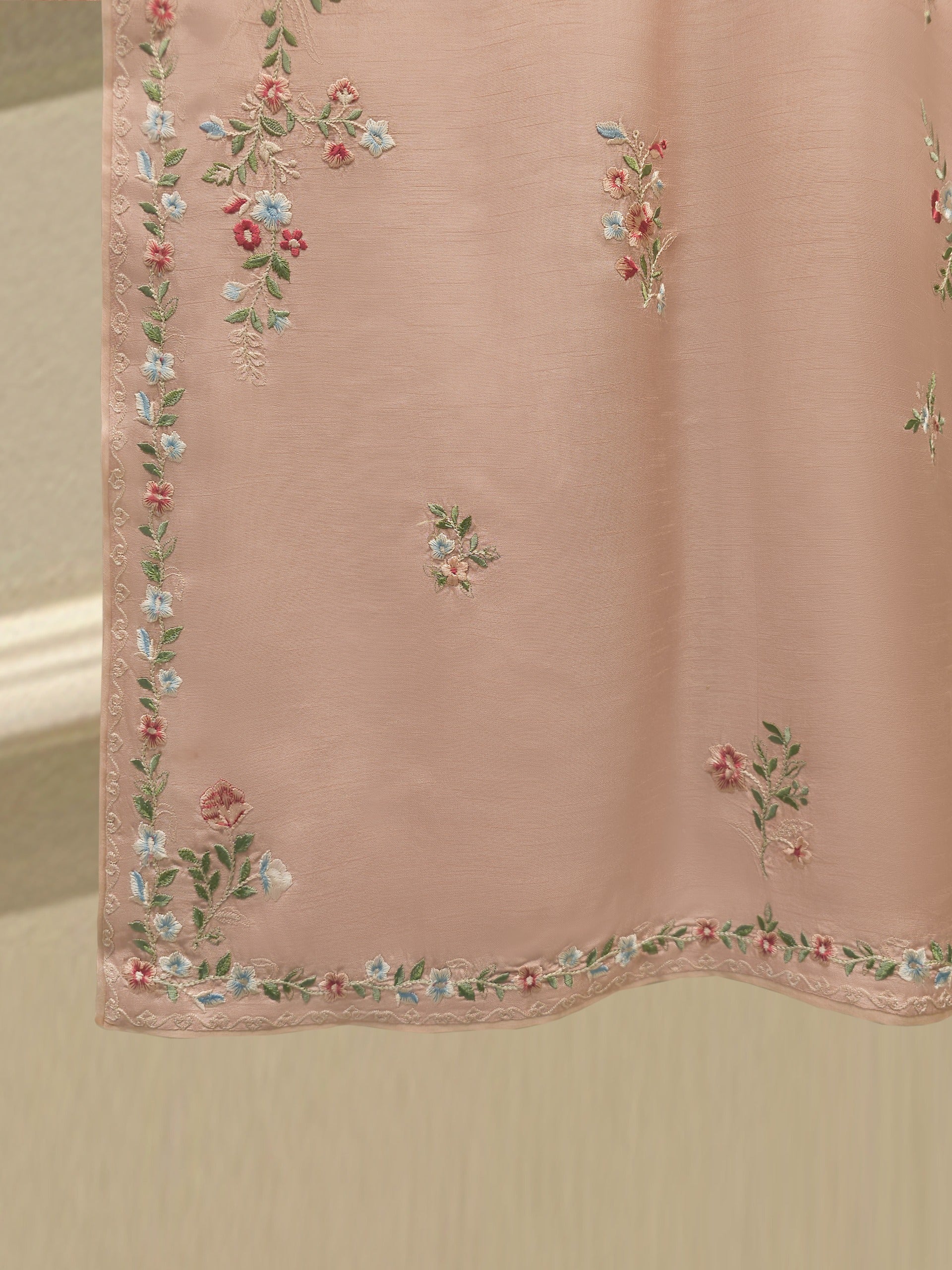 2 Piece- Pure Korean Silk Embroidered Suit S112926 - Image 4