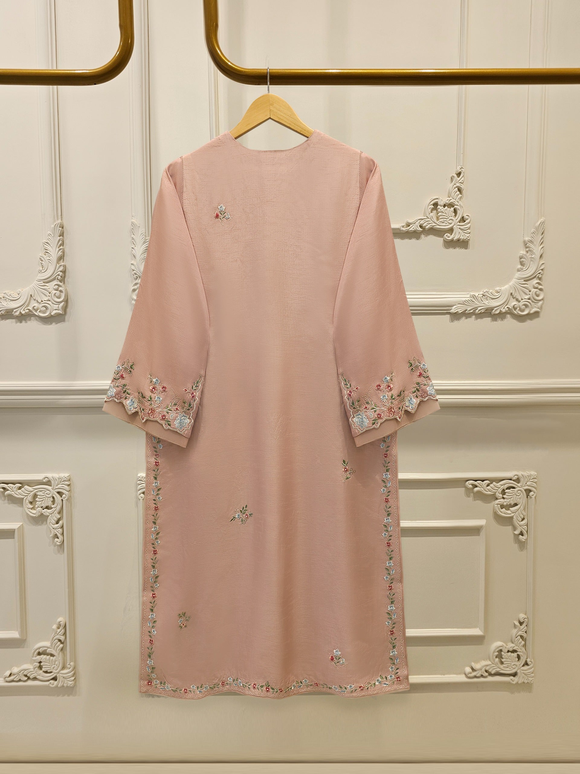 2 Piece- Pure Korean Silk Embroidered Suit S112926 - Image 5