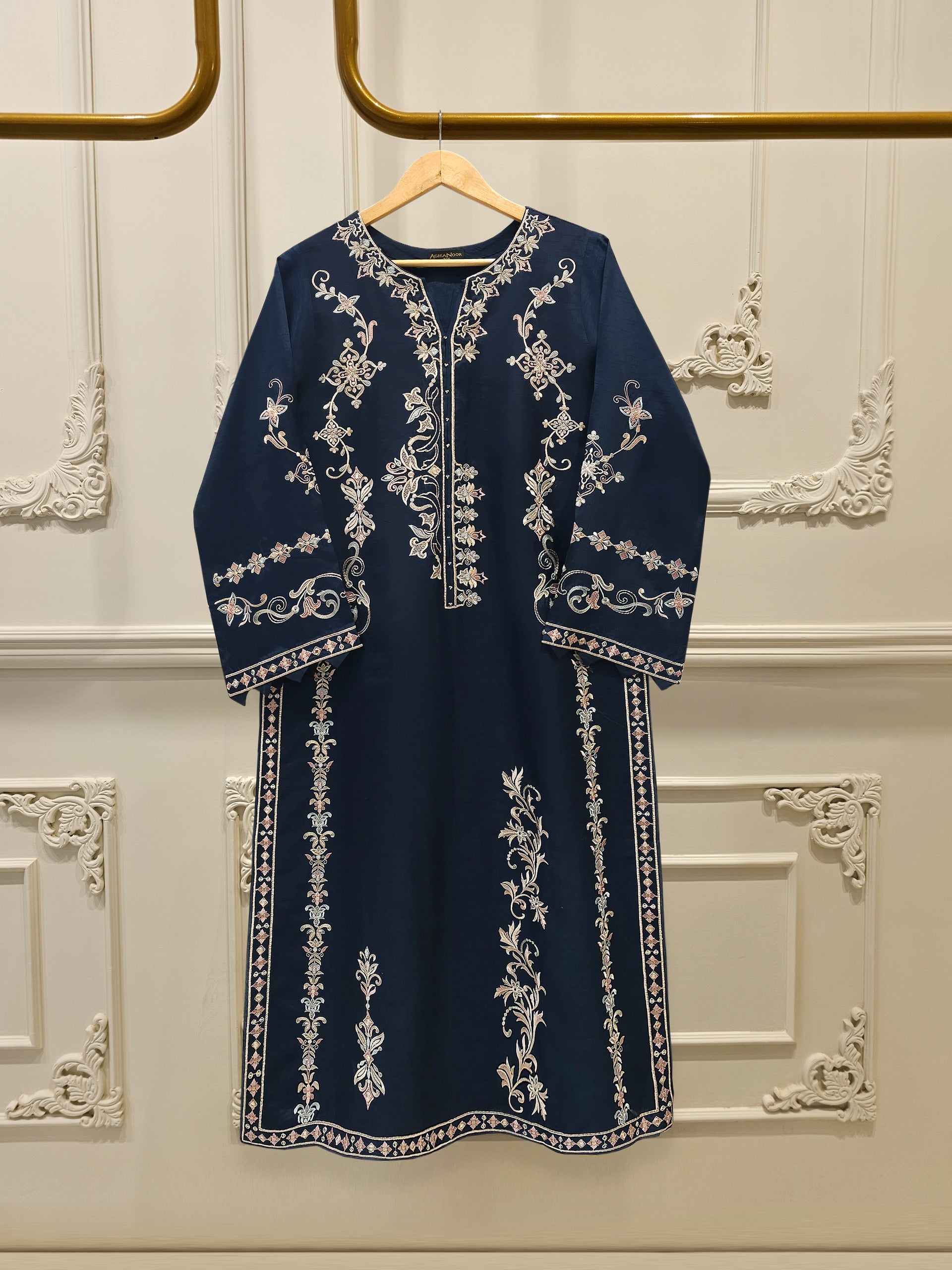 2 Piece- Pure Korean Silk Embroidered Suit S112937