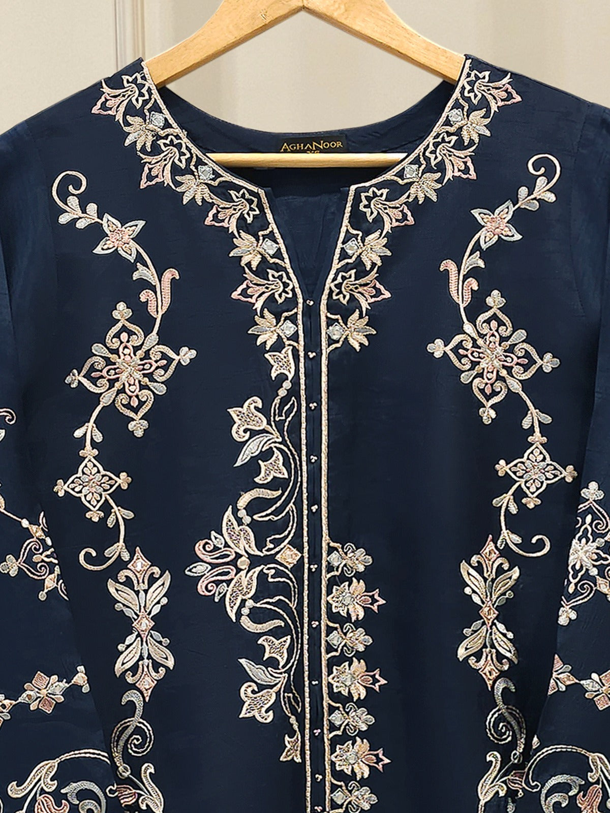 2 Piece- Pure Korean Silk Embroidered Suit S112937 - Image 2