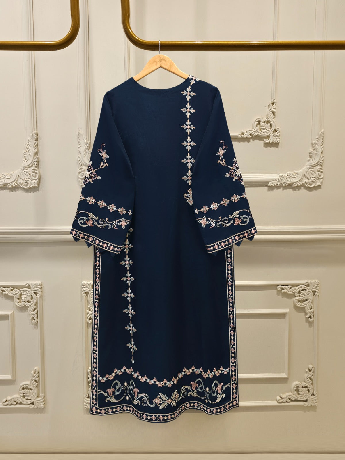 2 Piece- Pure Korean Silk Embroidered Suit S112937 - Image 4