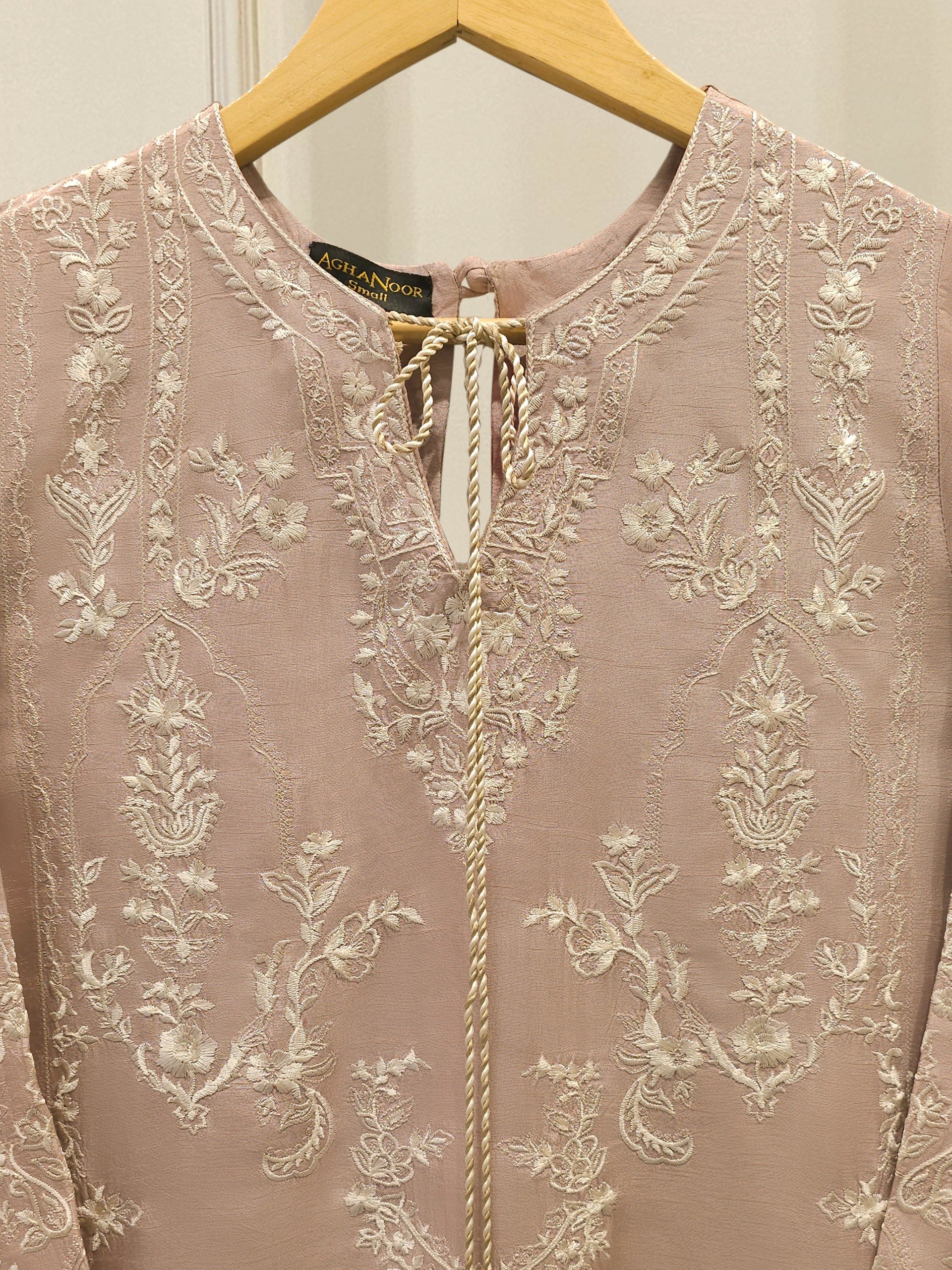 2 Piece- Pure Korean Silk Embroidered Suit S112951 - Image 2