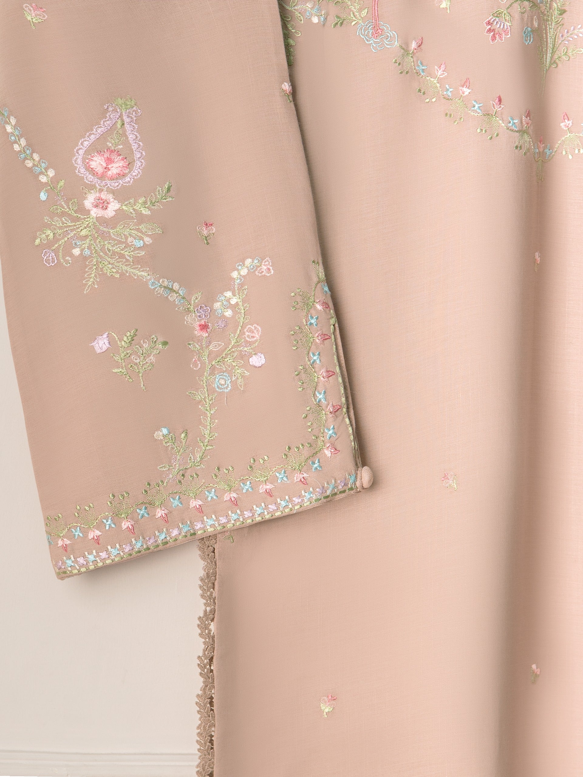 2 Piece - Embroidered Linen Suit S111025 - Image 3