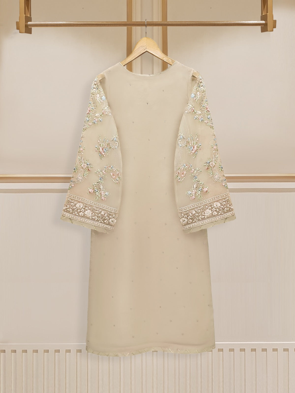 2 Piece - Pure Organza Embroidered Suit S110426 - Image 5