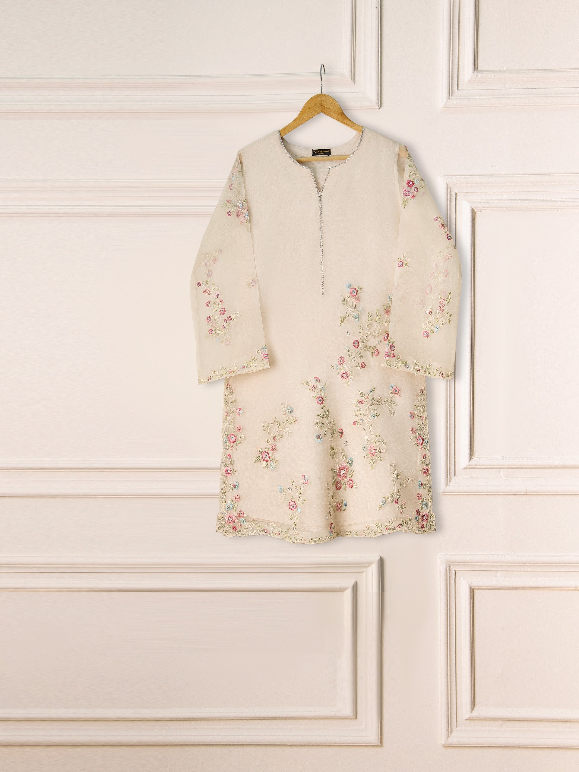 2 Piece - Pure Organza Embroidered Suit S111240