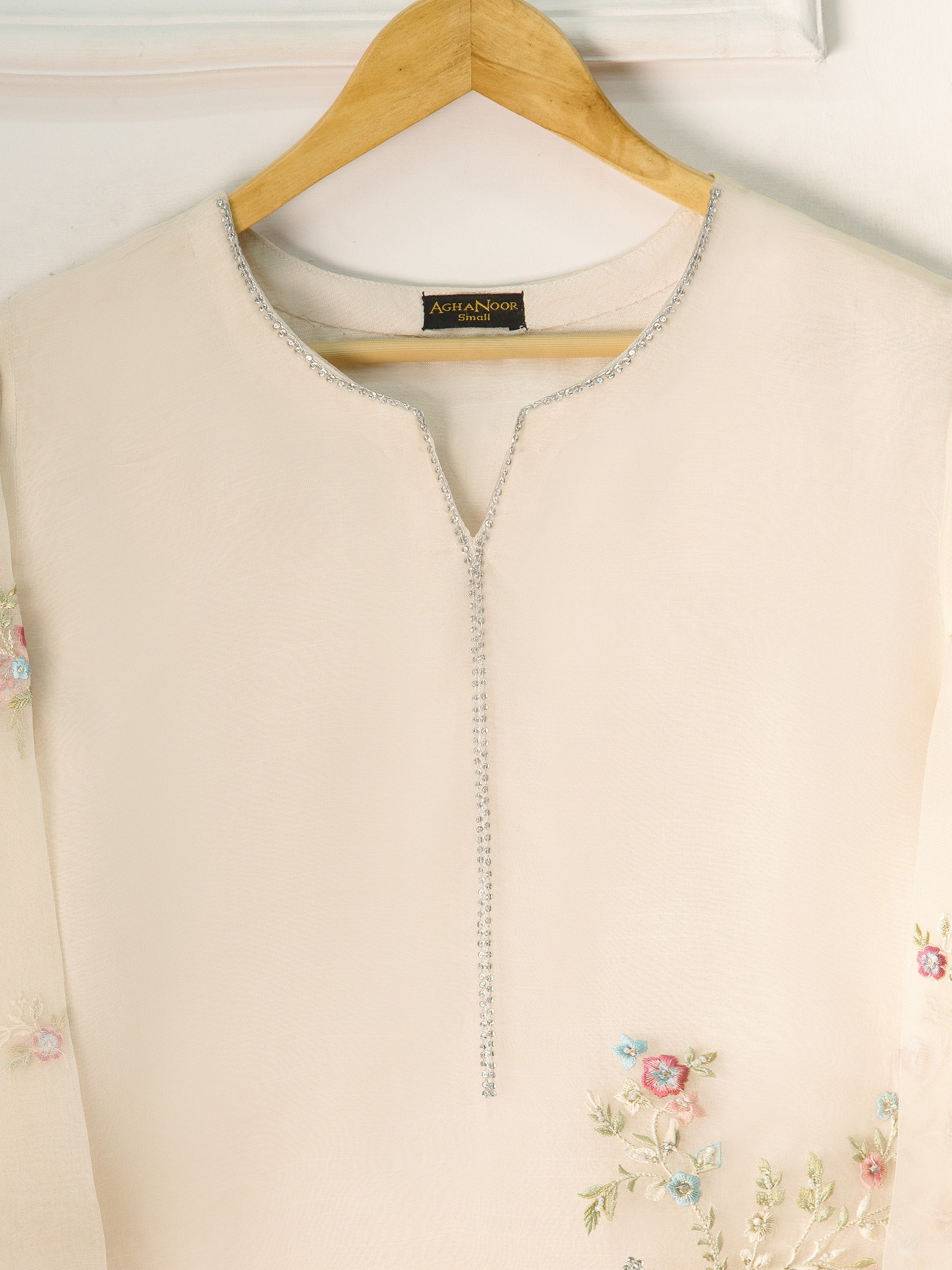 2 Piece - Pure Organza Embroidered Suit S111240 - Image 2