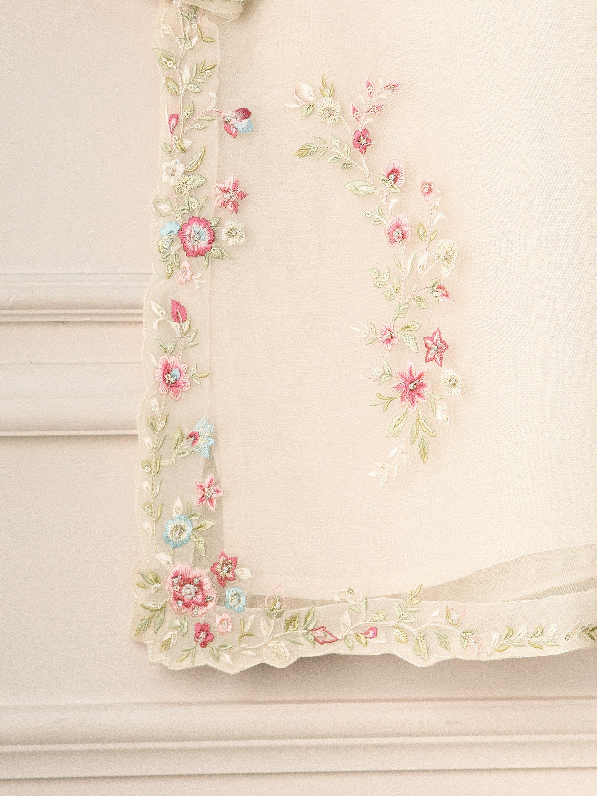 2 Piece - Pure Organza Embroidered Suit S111240 - Image 6