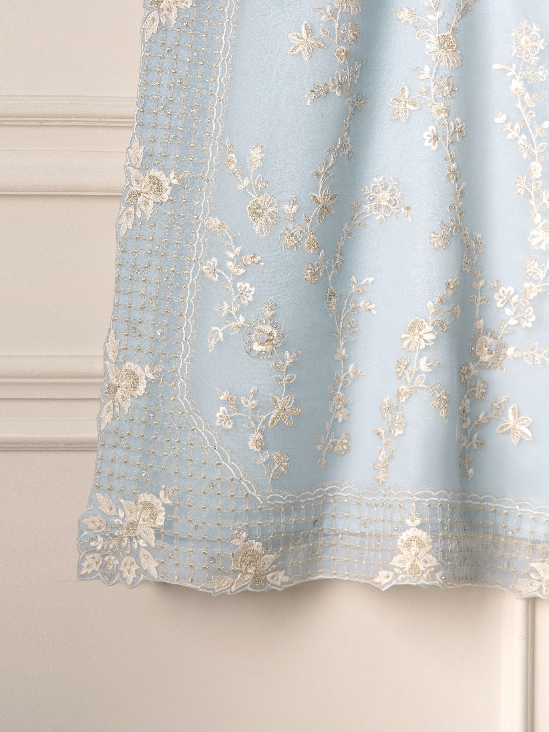 2 Piece - Pure Organza Embroidered Suit S111242 - Image 4