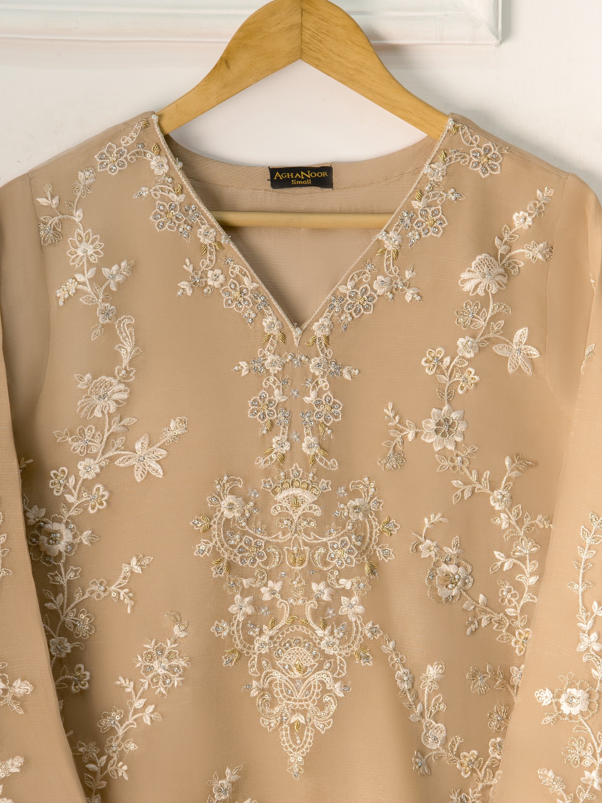 2 Piece - Pure Organza Embroidered Suit S111258 - Image 2