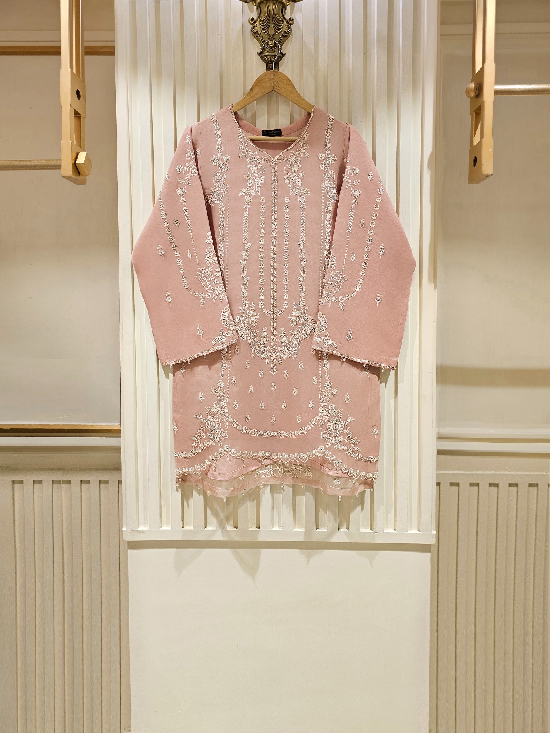 2 Piece - Pure Organza Embroidered Suit S111366