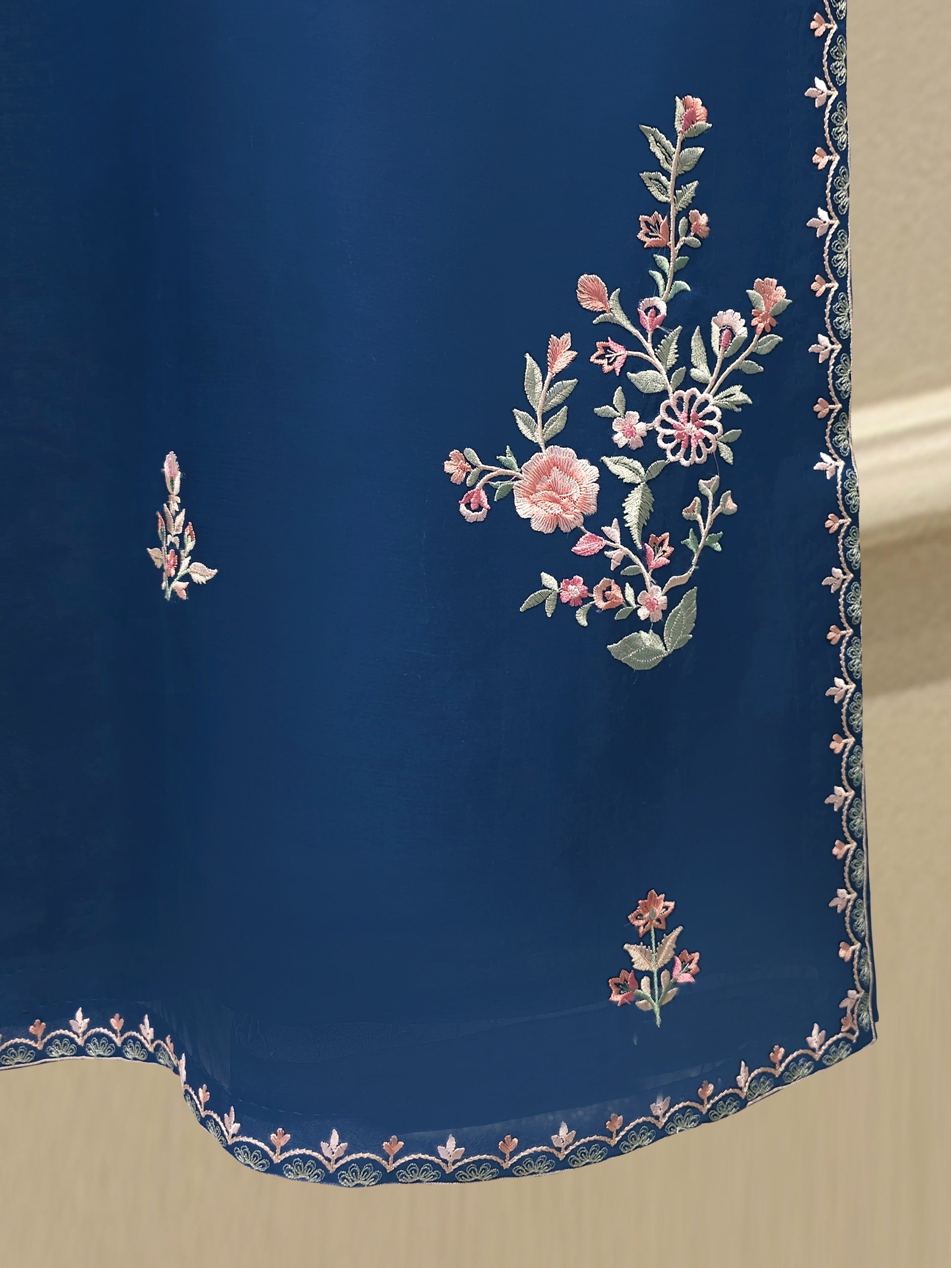 2 Piece - Pure Organza Embroidered Suit S112471 - Image 7