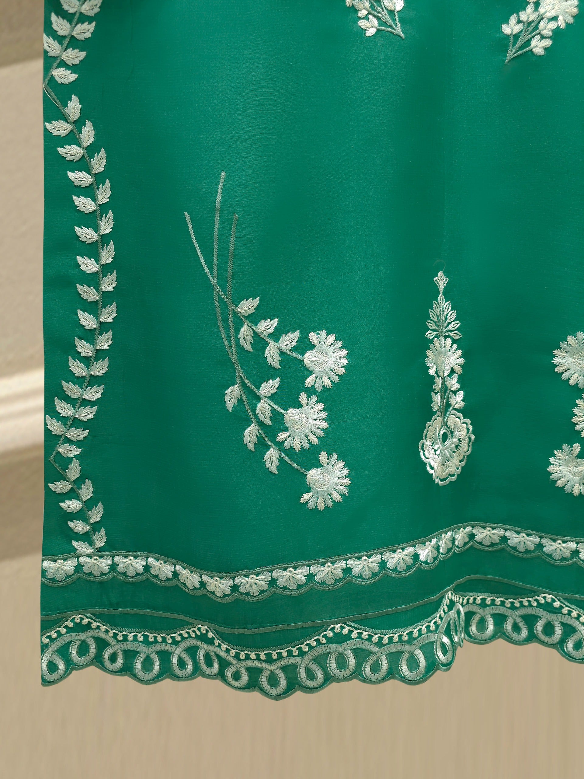 2 Piece - Pure Organza Embroidered Suit S112923 - Image 4