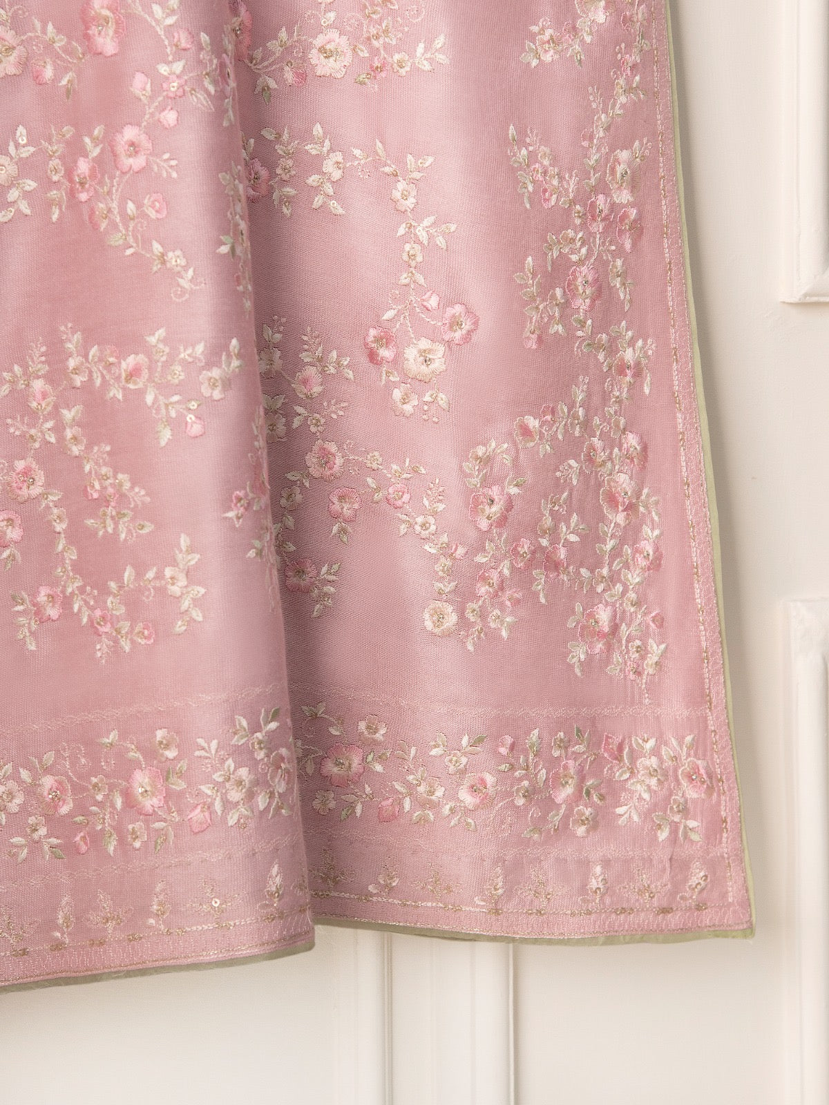 2 Piece- Pure Silk Net Embroidered Suit S110523 - Image 3