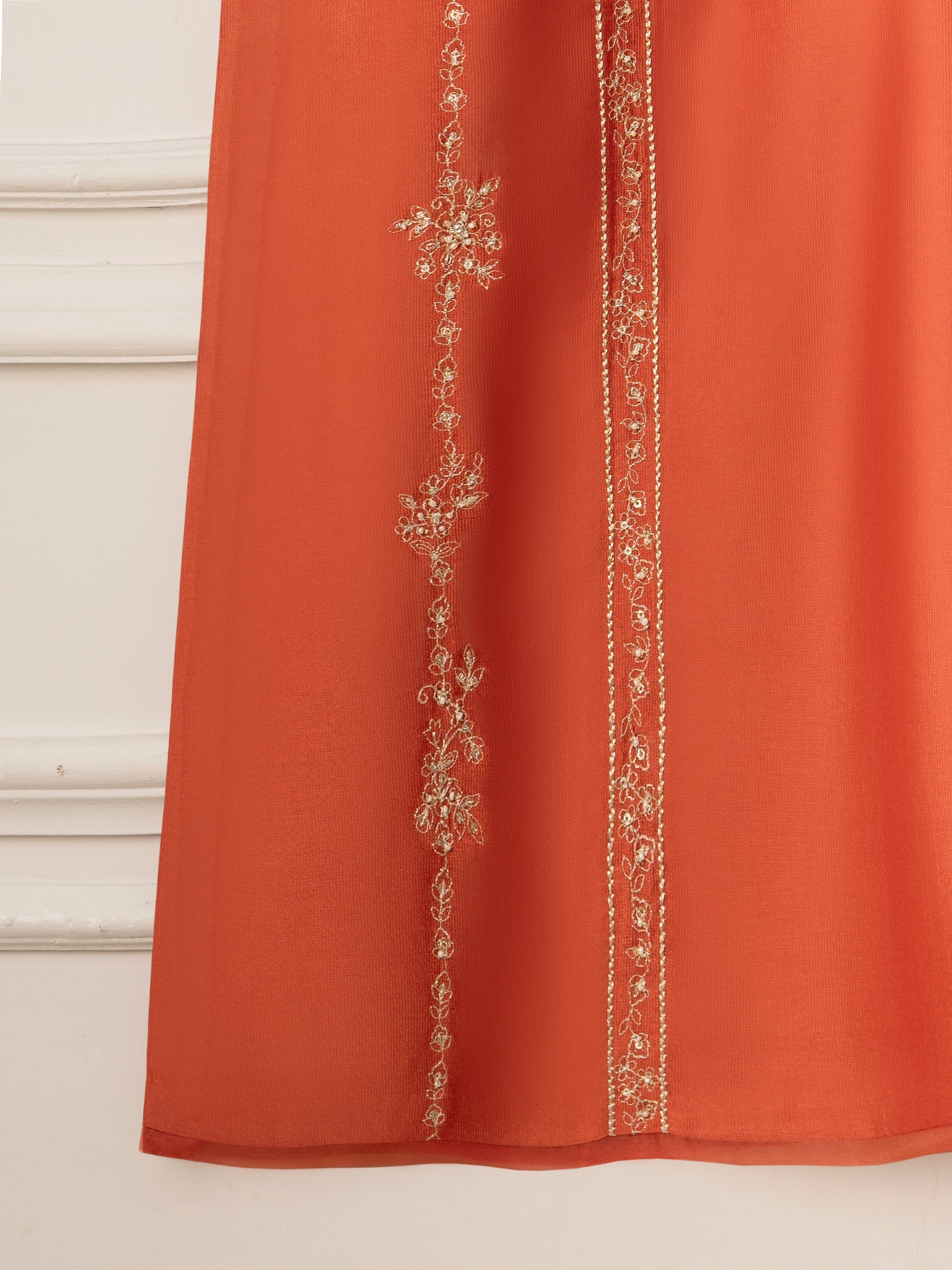 2 Piece- Pure Silk Net Embroidered Suit S111005 - Image 4