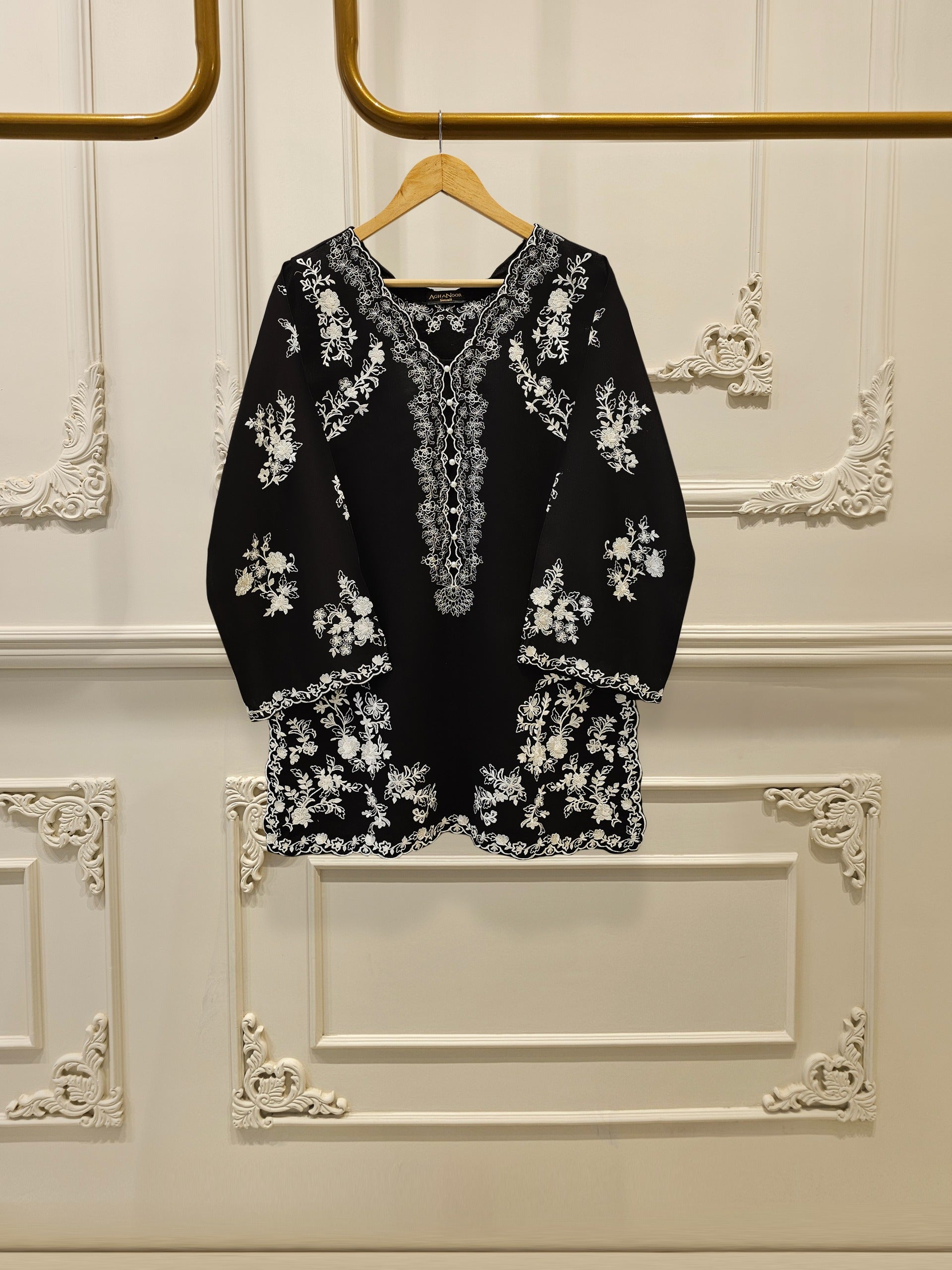 2 Piece- Pure Silk Net Embroidered Suit S111766