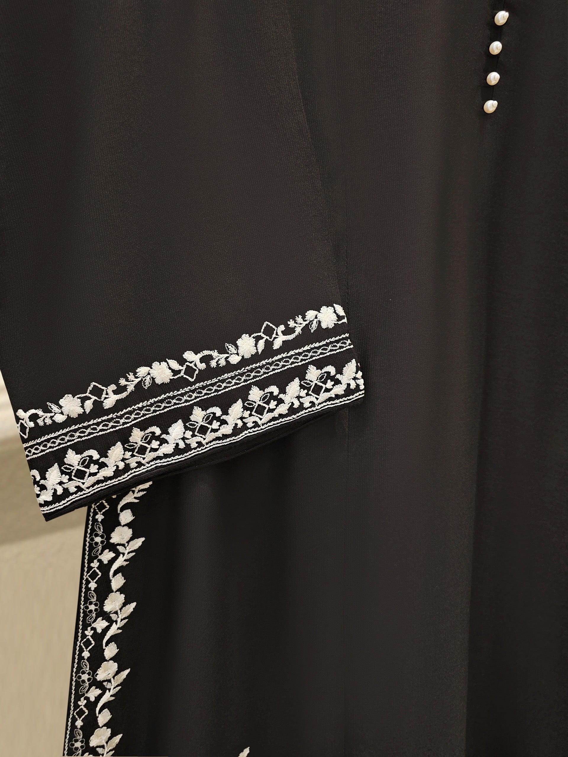 2 Piece- Pure Silk Net Embroidered Suit S111900 - Image 3