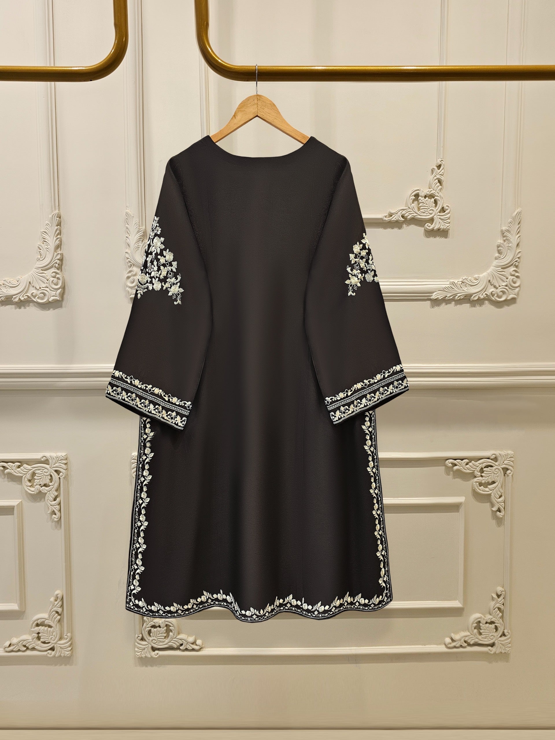 2 Piece- Pure Silk Net Embroidered Suit S111900 - Image 5