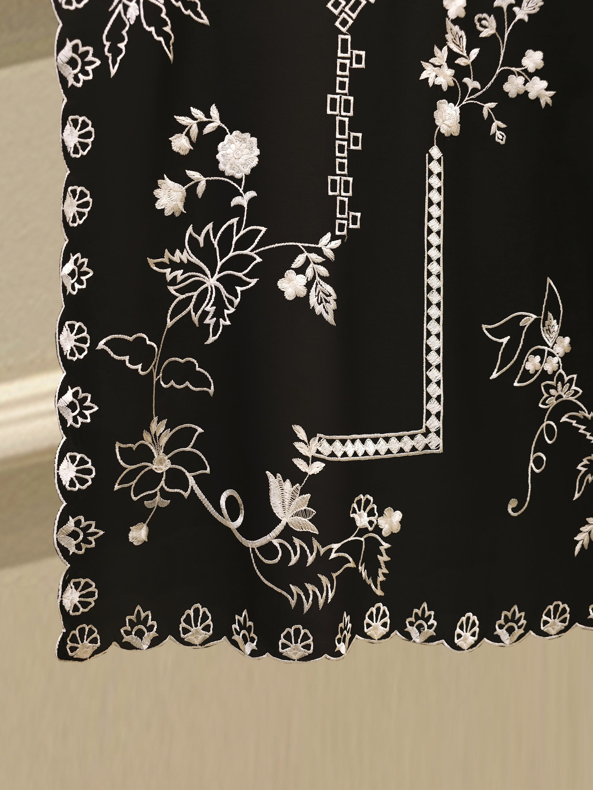 2 Piece- Pure Silk Net Embroidered Suit S112319 - Image 4