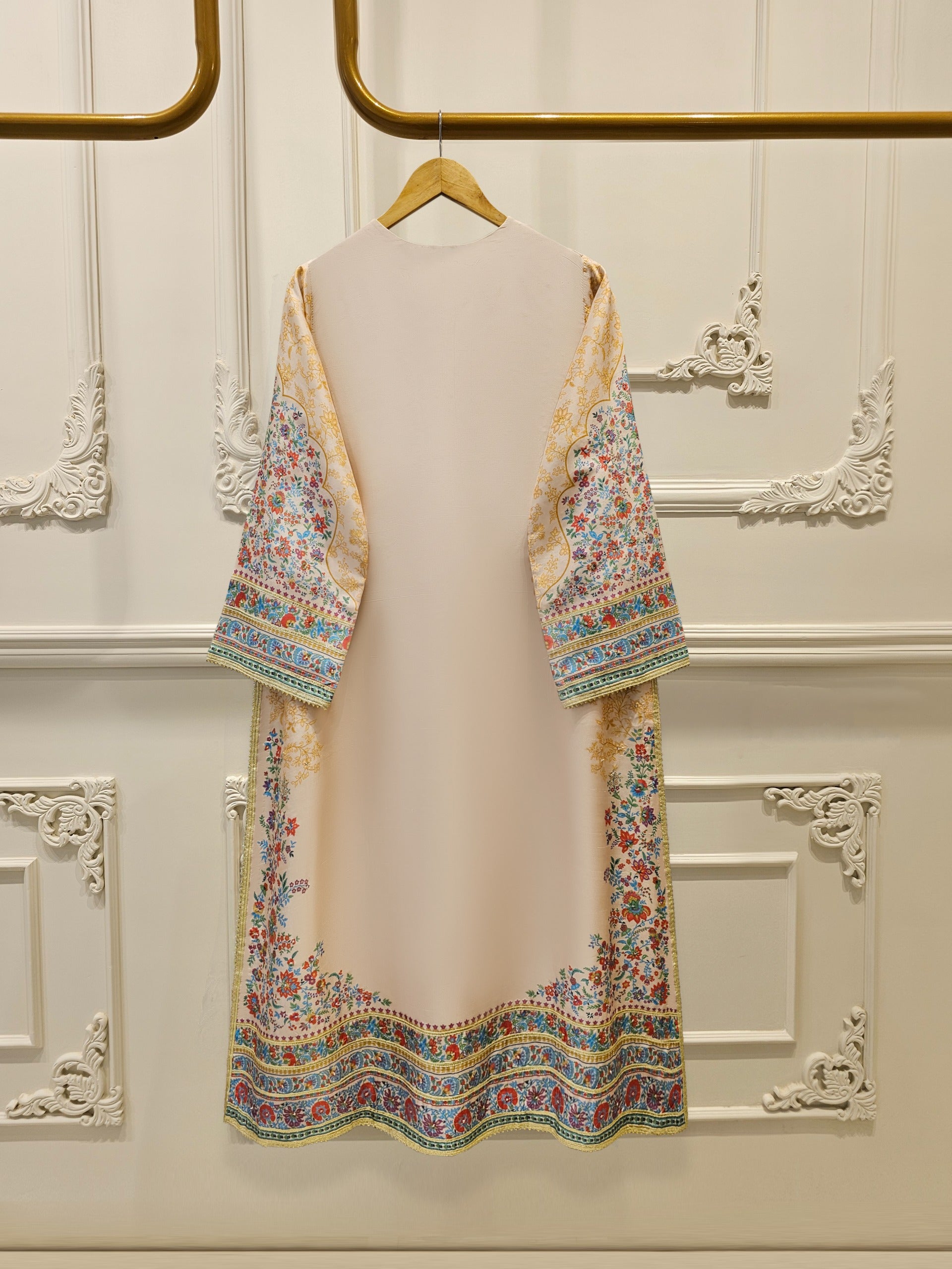 3 Piece- 100% Pure Raw Silk Embroidered Suit S111866 - Image 5