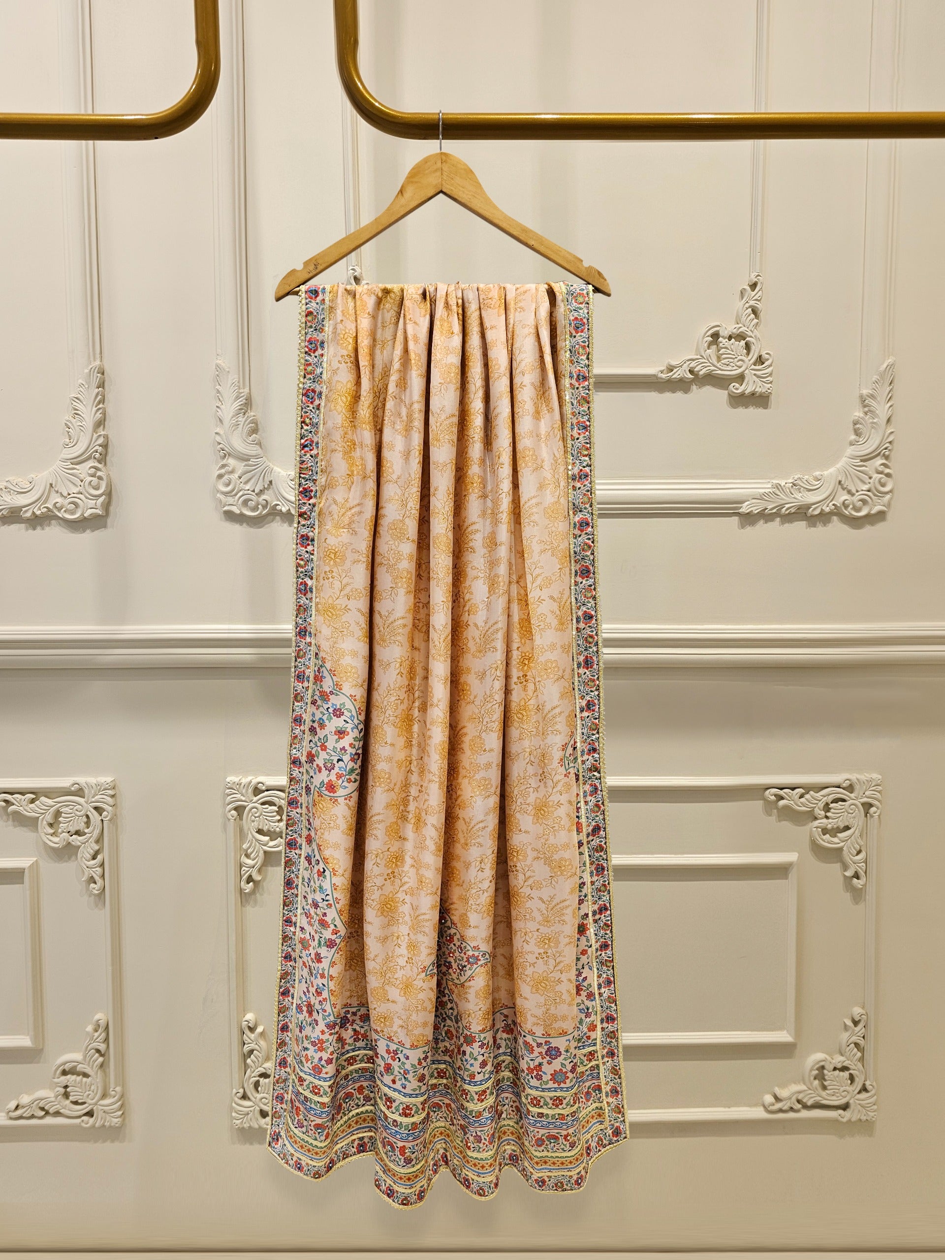 3 Piece- 100% Pure Raw Silk Embroidered Suit S111866 - Image 6