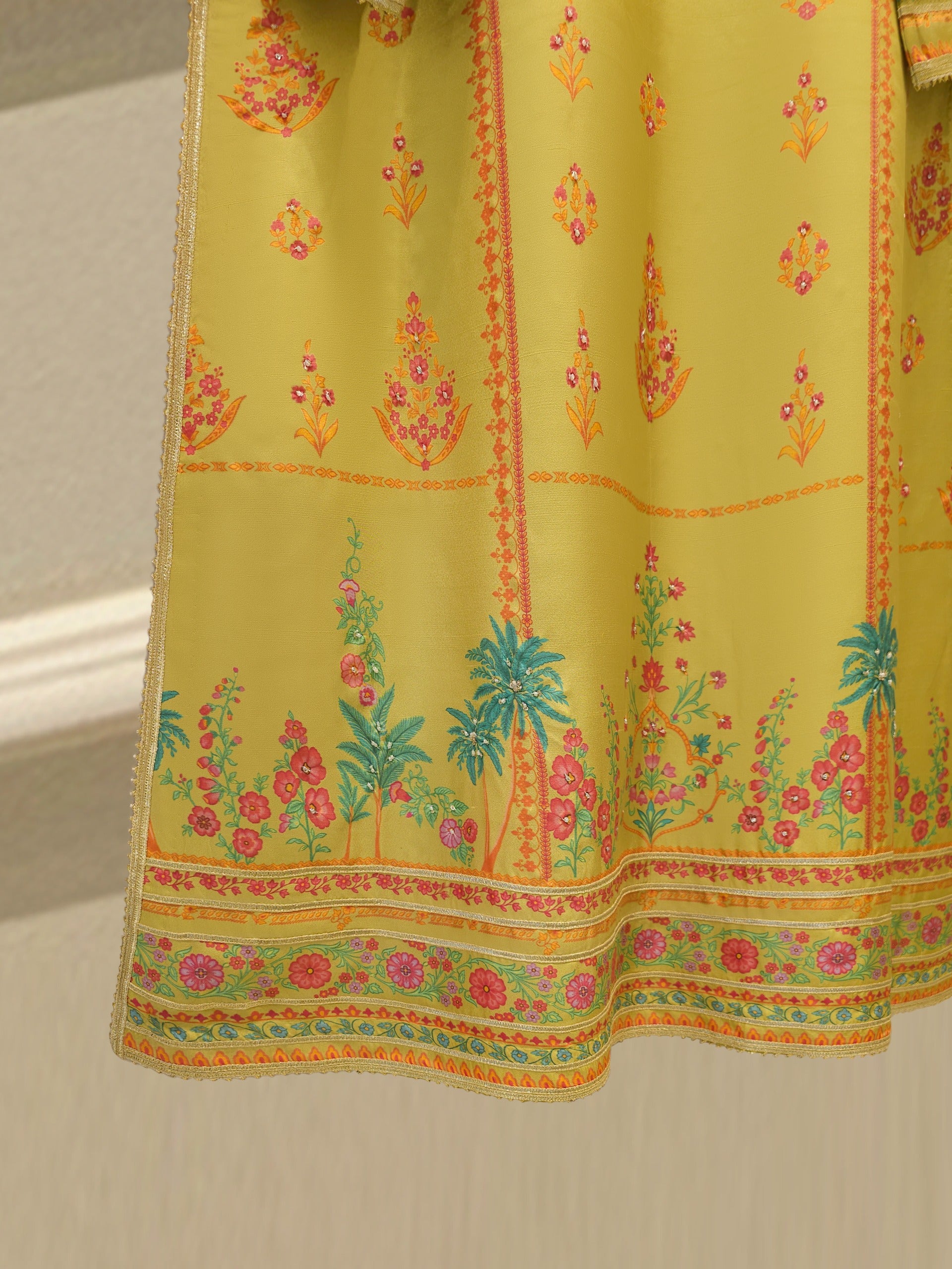 3 Piece- 100% Pure Raw Silk Embroidered Suit S111873 - Image 5