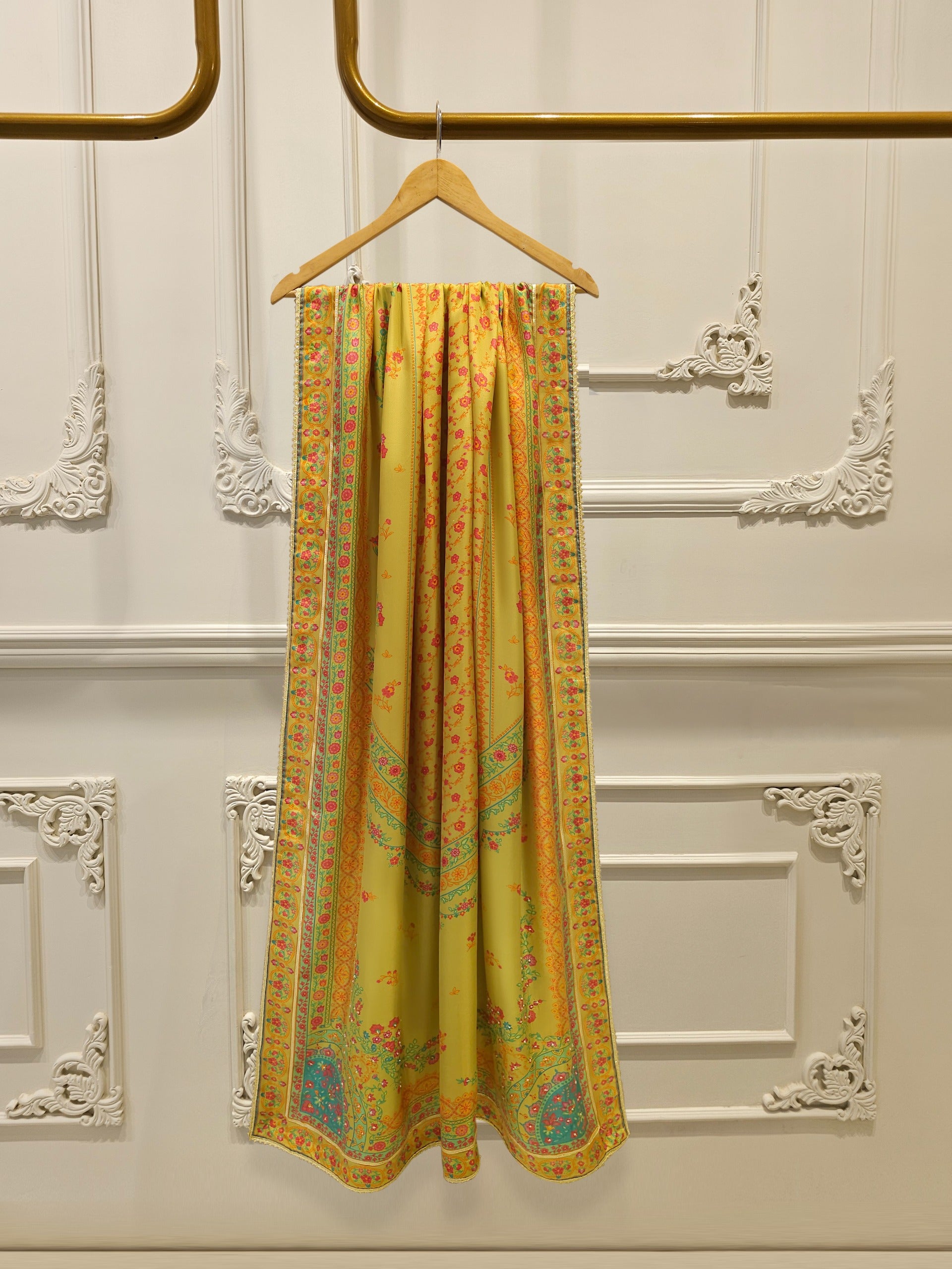 3 Piece- 100% Pure Raw Silk Embroidered Suit S111873 - Image 9