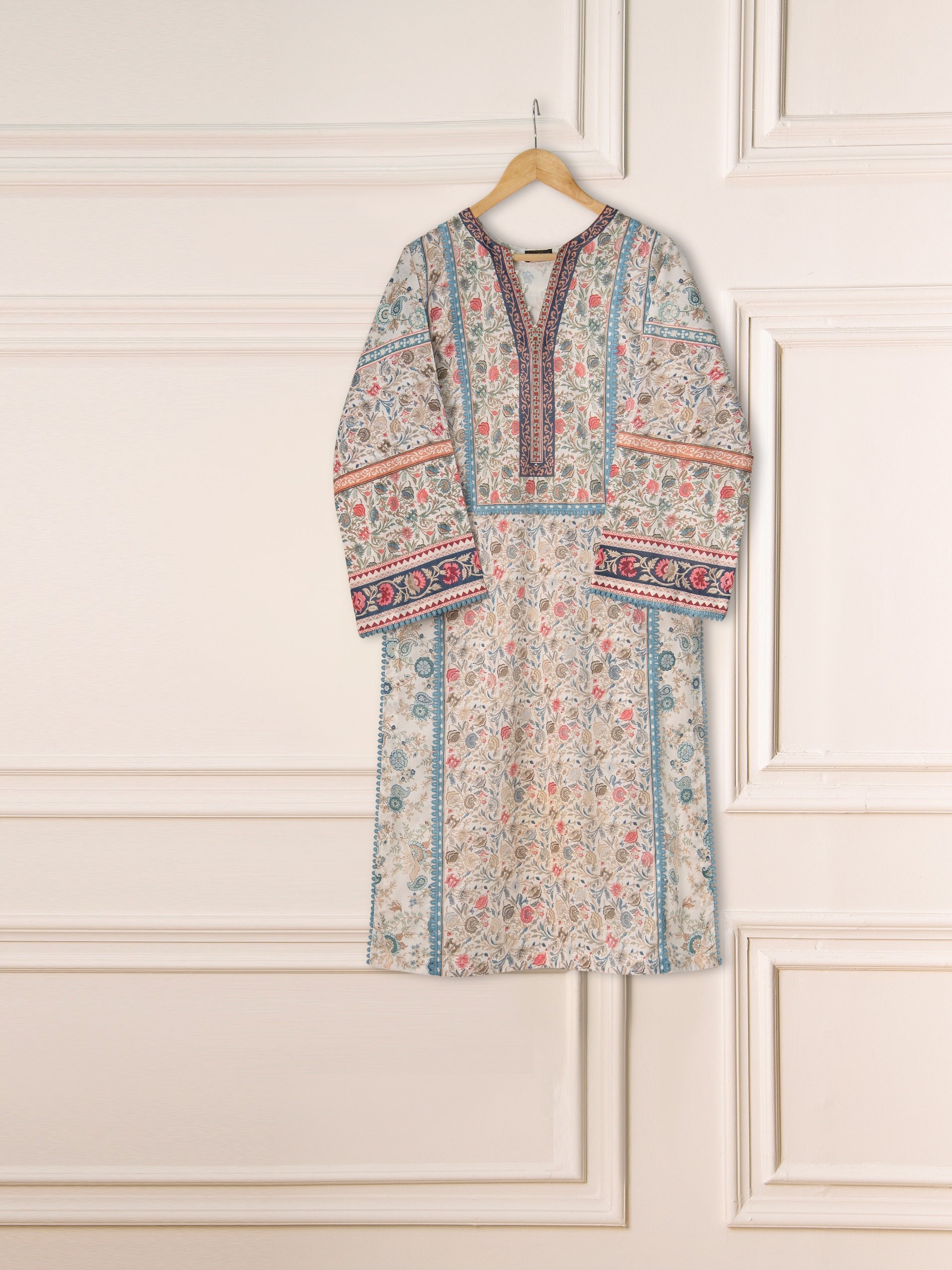3 Piece - Digital Printed Cambric Suit S111235 - Image 2