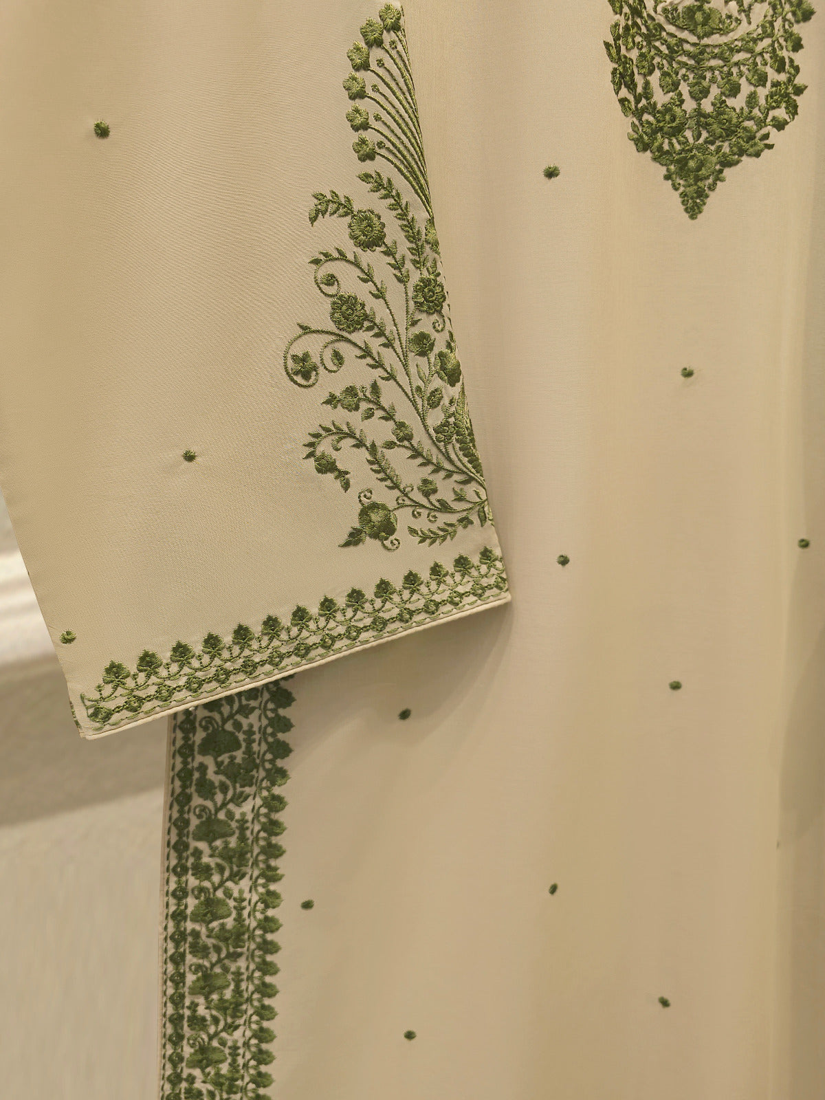 3 Piece - Embroidered Cambric Suit S113392 - Image 3